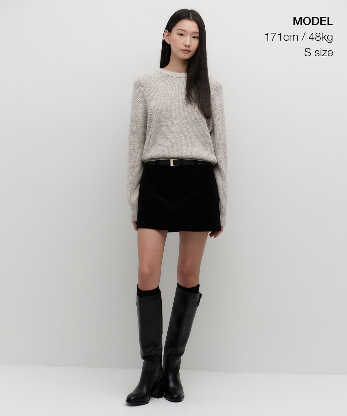 무신사 스탠다드 우먼(MUSINSA STANDARD WOMAN) 우먼즈 믹스드 얀 크루 넥 니트 [오트밀]