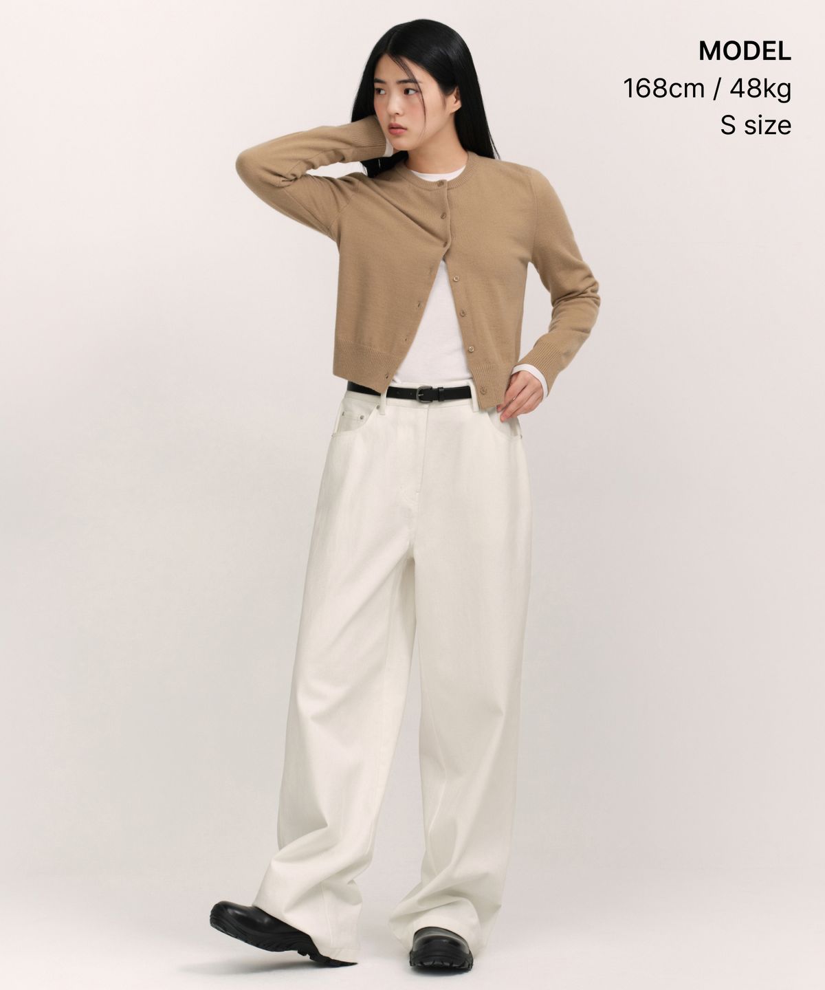 무신사 스탠다드 우먼(MUSINSA STANDARD WOMAN) 우먼즈 에센셜 라운드 넥 가디건 [베이지]