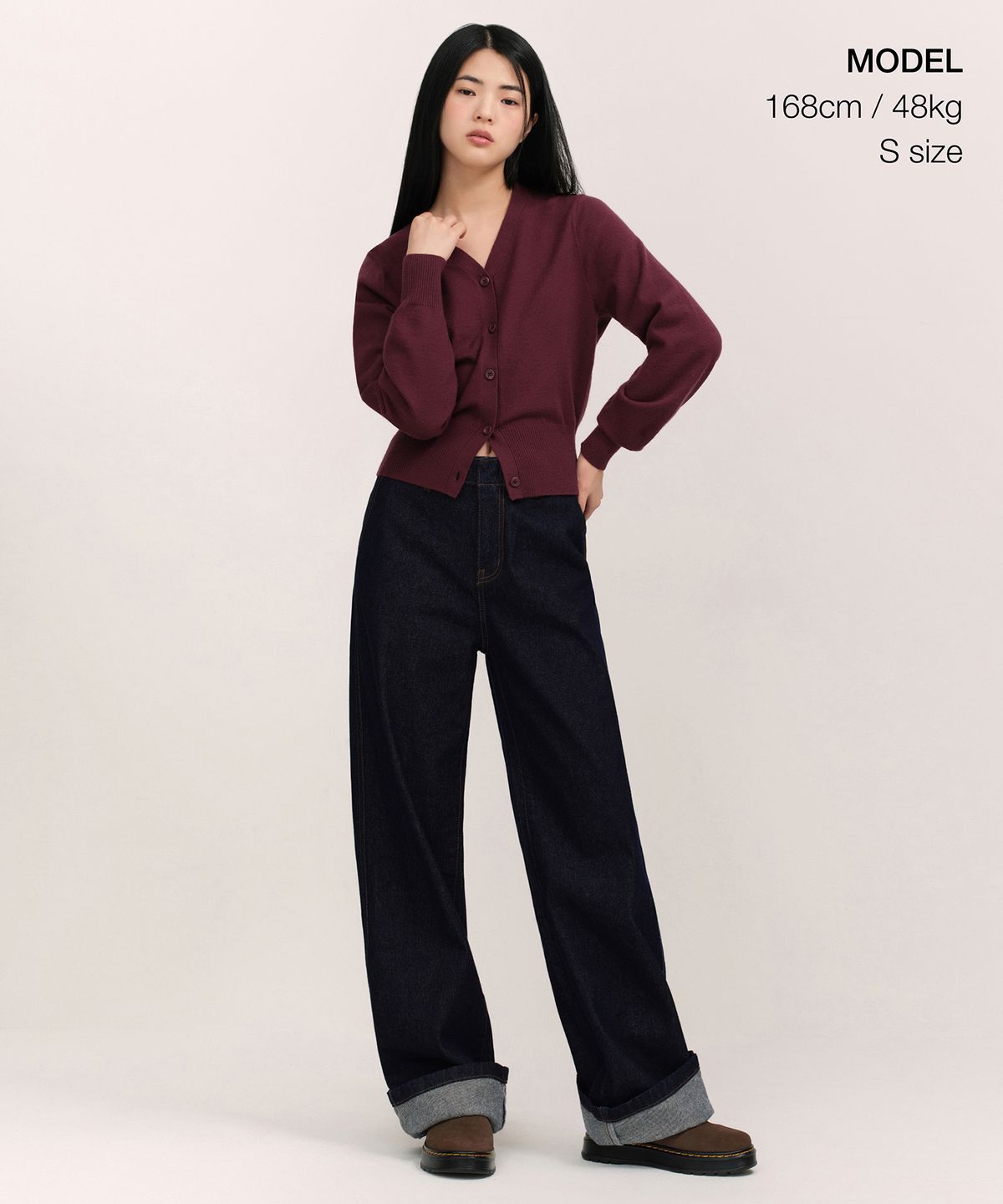 무신사 스탠다드 우먼(MUSINSA STANDARD WOMAN) 우먼즈 에센셜 가디건 [버건디]