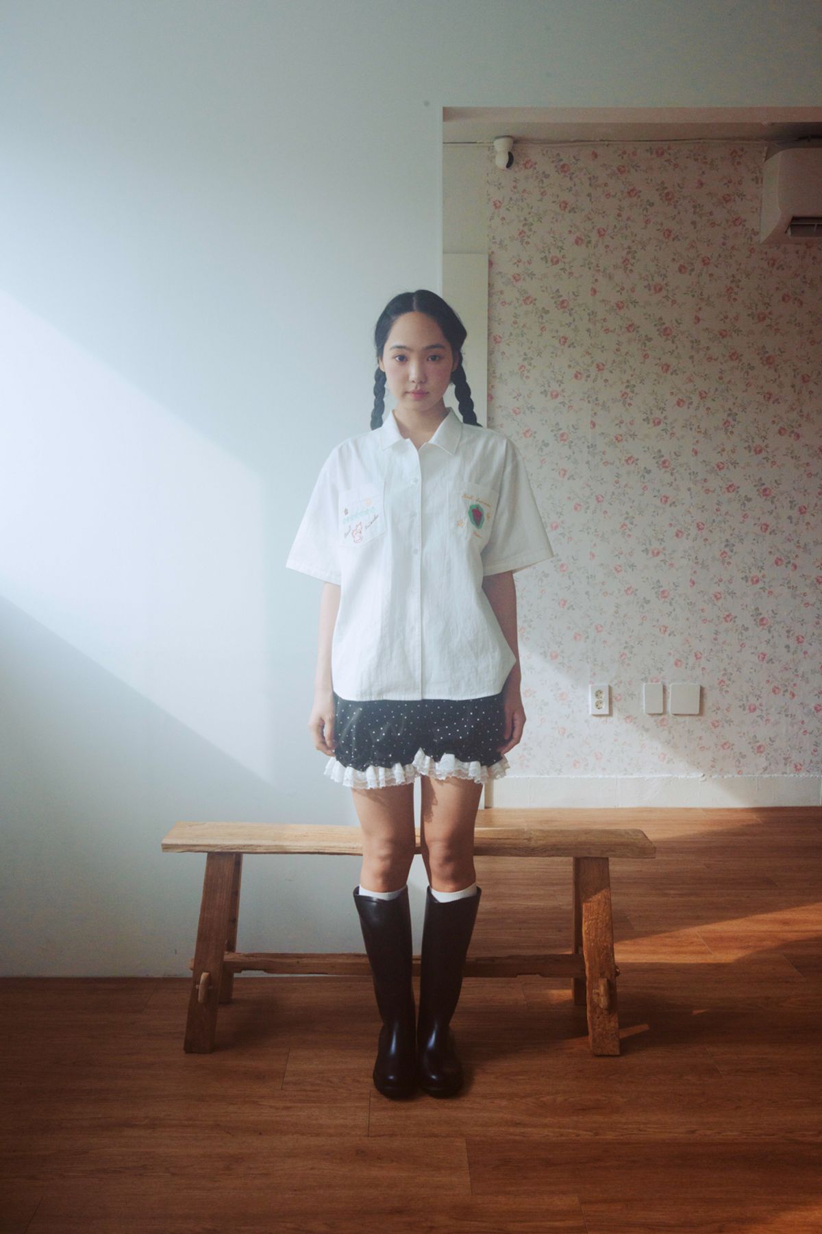 샤키리(SHAKIRI) 모구 도트 레이스 쇼츠 (블랙)