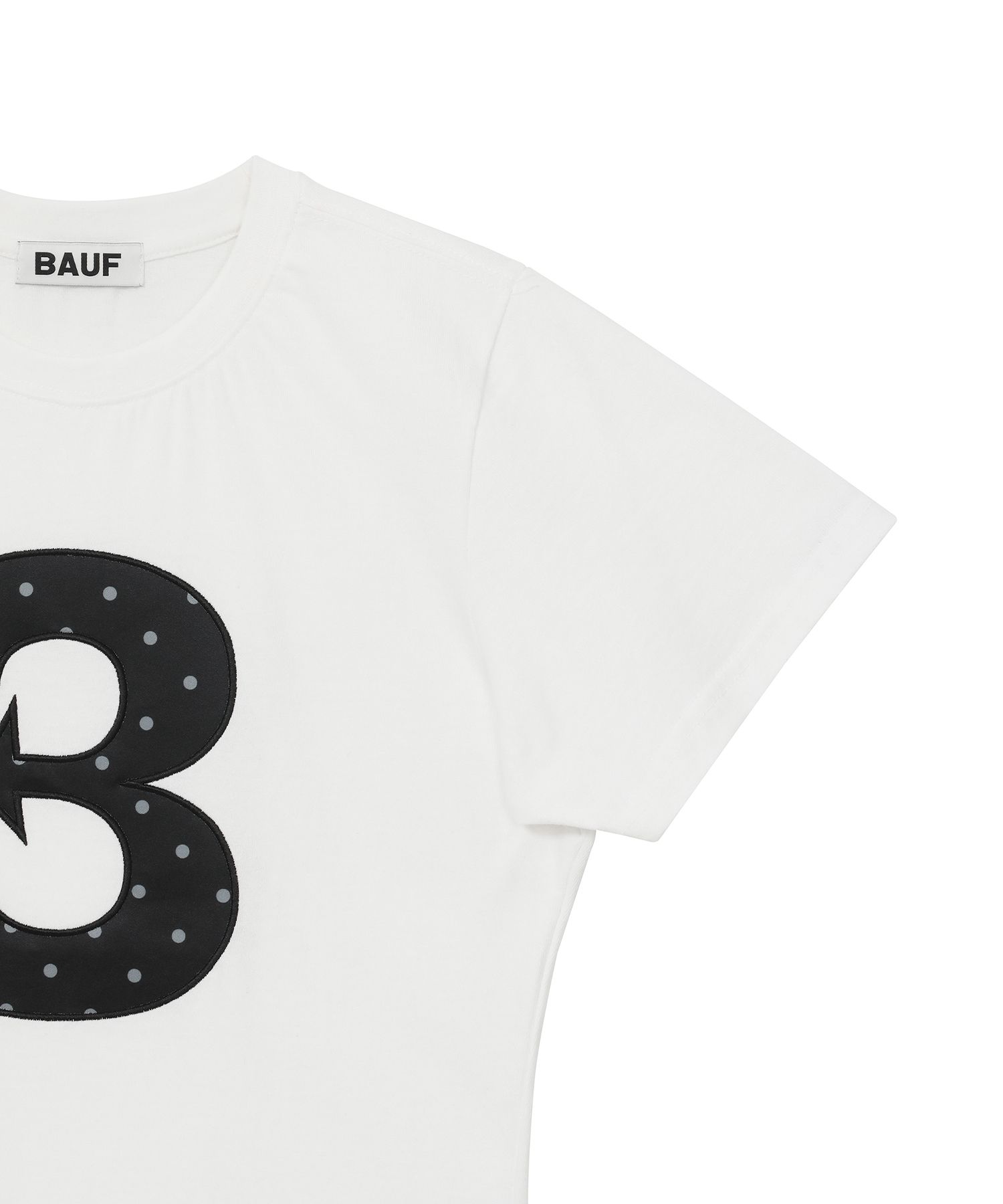 MUSINSA | BAUF 3 logo dot slim fit t-shirt [white]