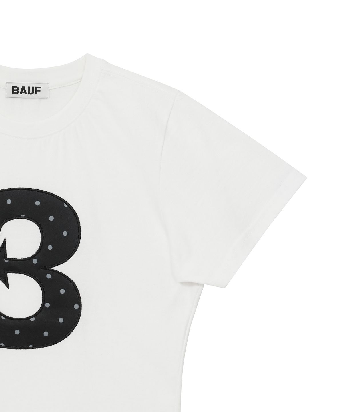 바우프(BAUF) 3 logo 도트 슬림핏 티셔츠 [화이트]