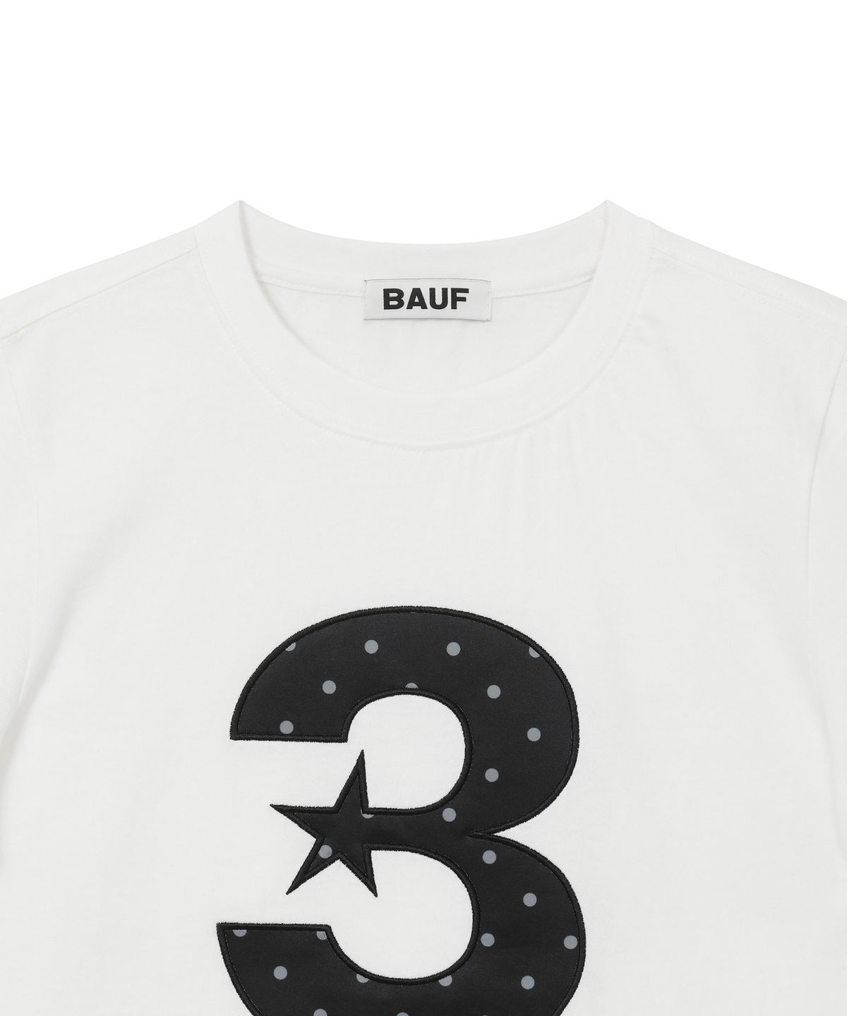 바우프(BAUF) 3 logo 도트 슬림핏 티셔츠 [화이트]
