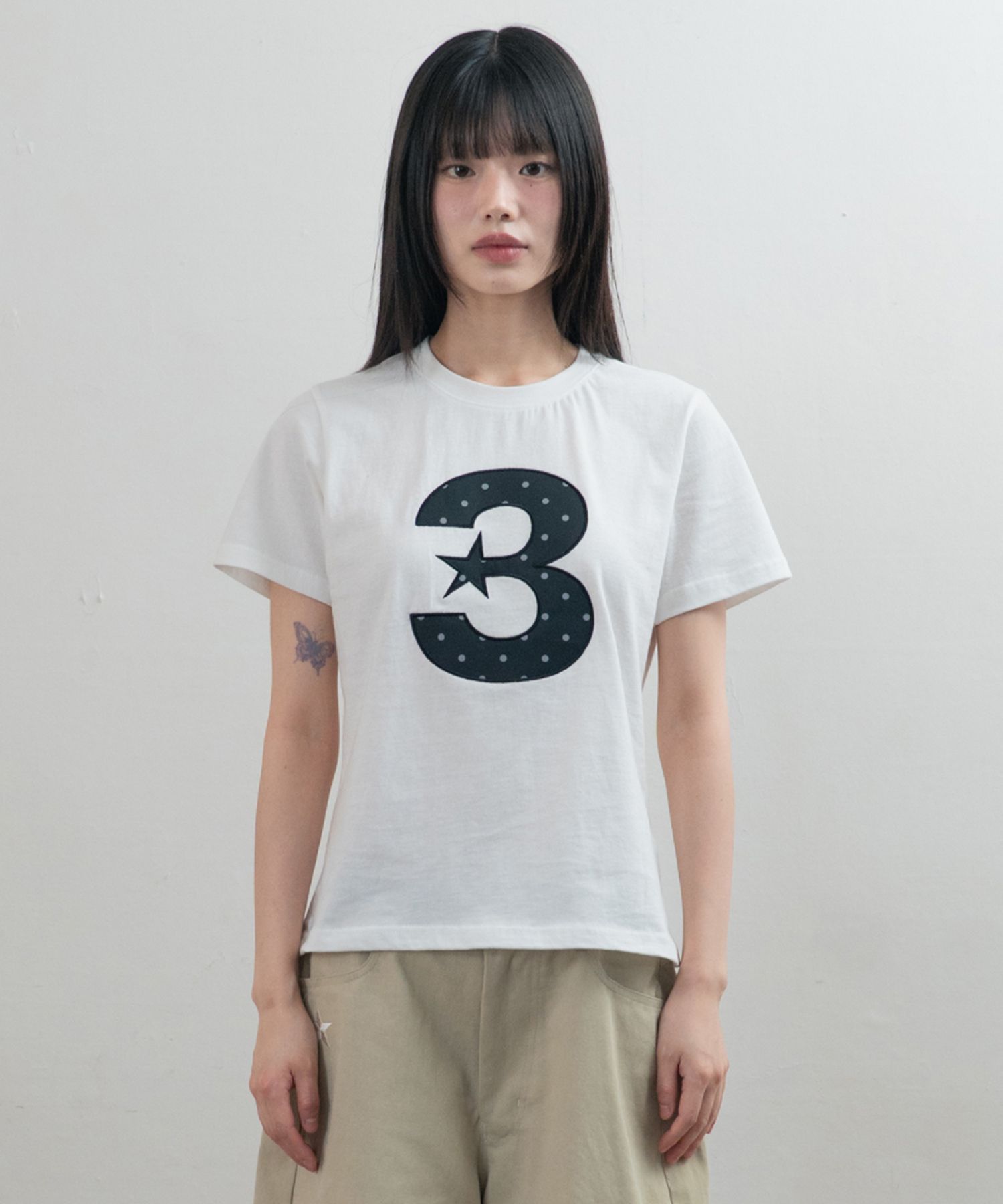 ◆25SS BAUF 3 logo dot slim fit t-shirt/4色◆ MUSINSA | BAUF 3 logo dot slim fit t-shirt [white]