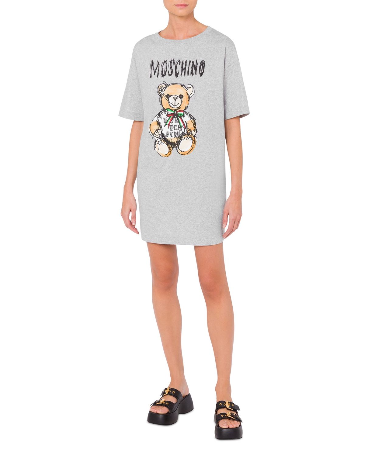 모스키노(MOSCHINO) 코튼 테디 반팔 원피스