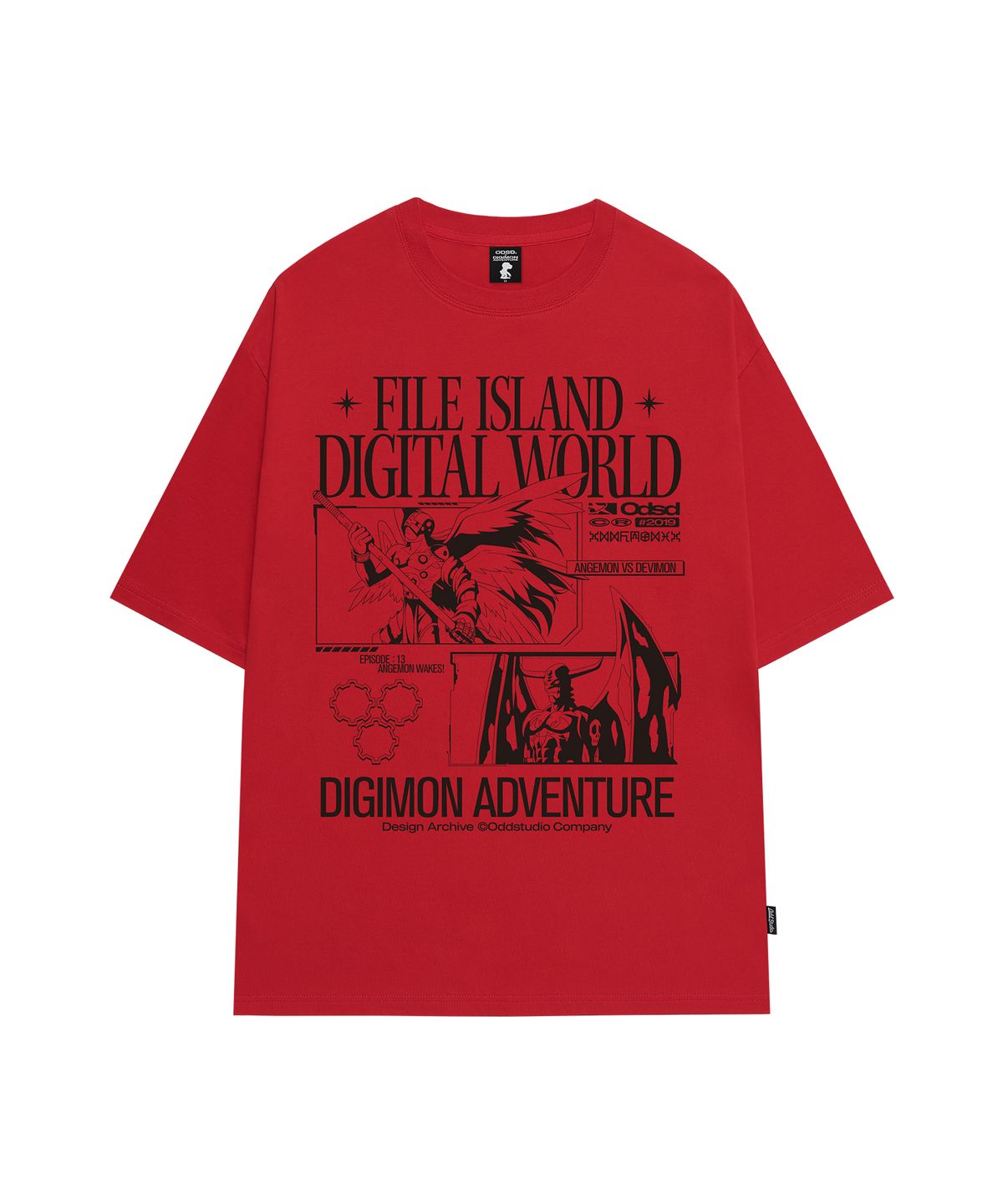 오드스튜디오(ODDSTUDIO) [디지몬 어드벤처] Angemon&Devimon Overfit T-shirt - 4COLOR
