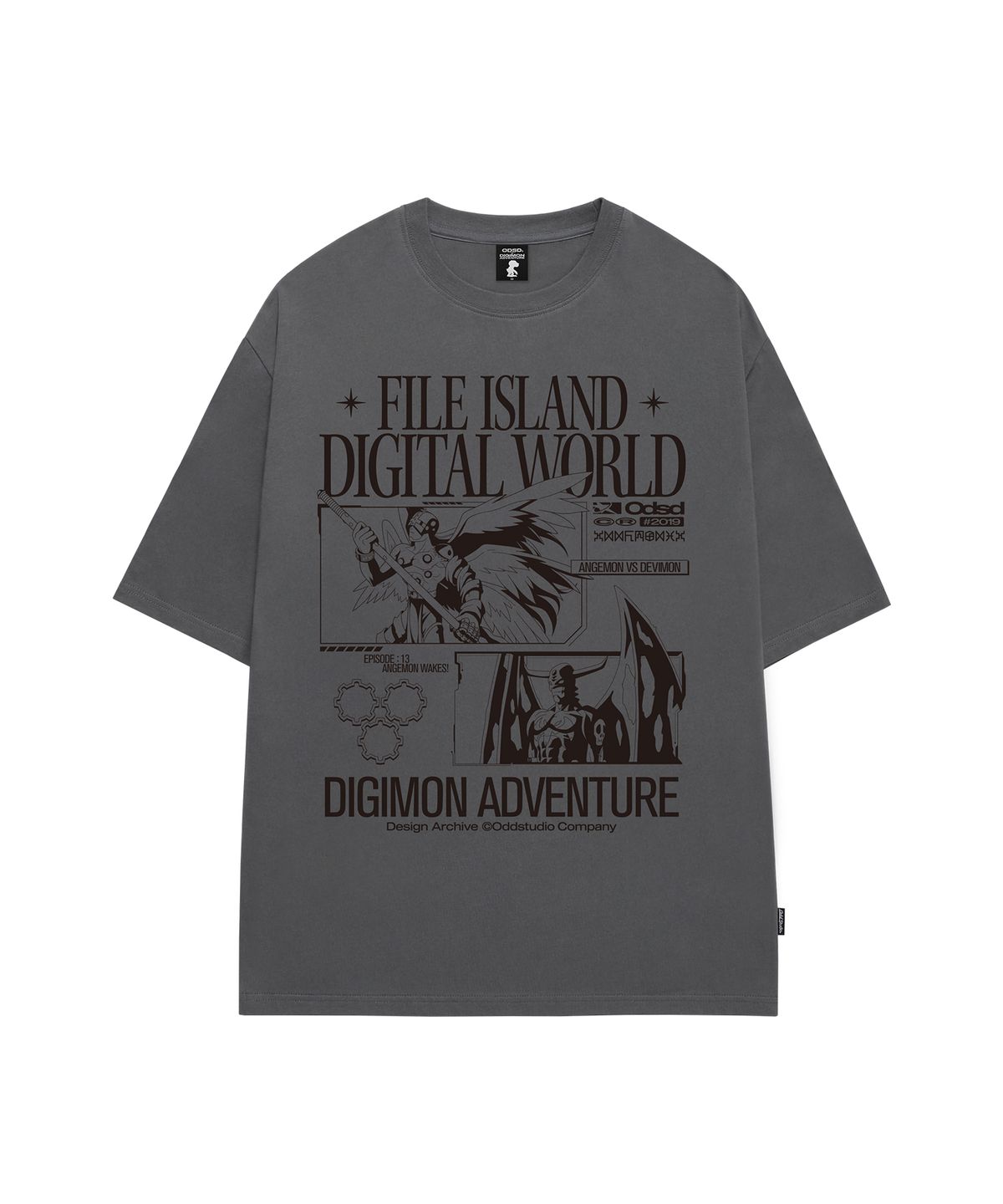 오드스튜디오(ODDSTUDIO) [디지몬 어드벤처] Angemon&Devimon Overfit T-shirt - 4COLOR