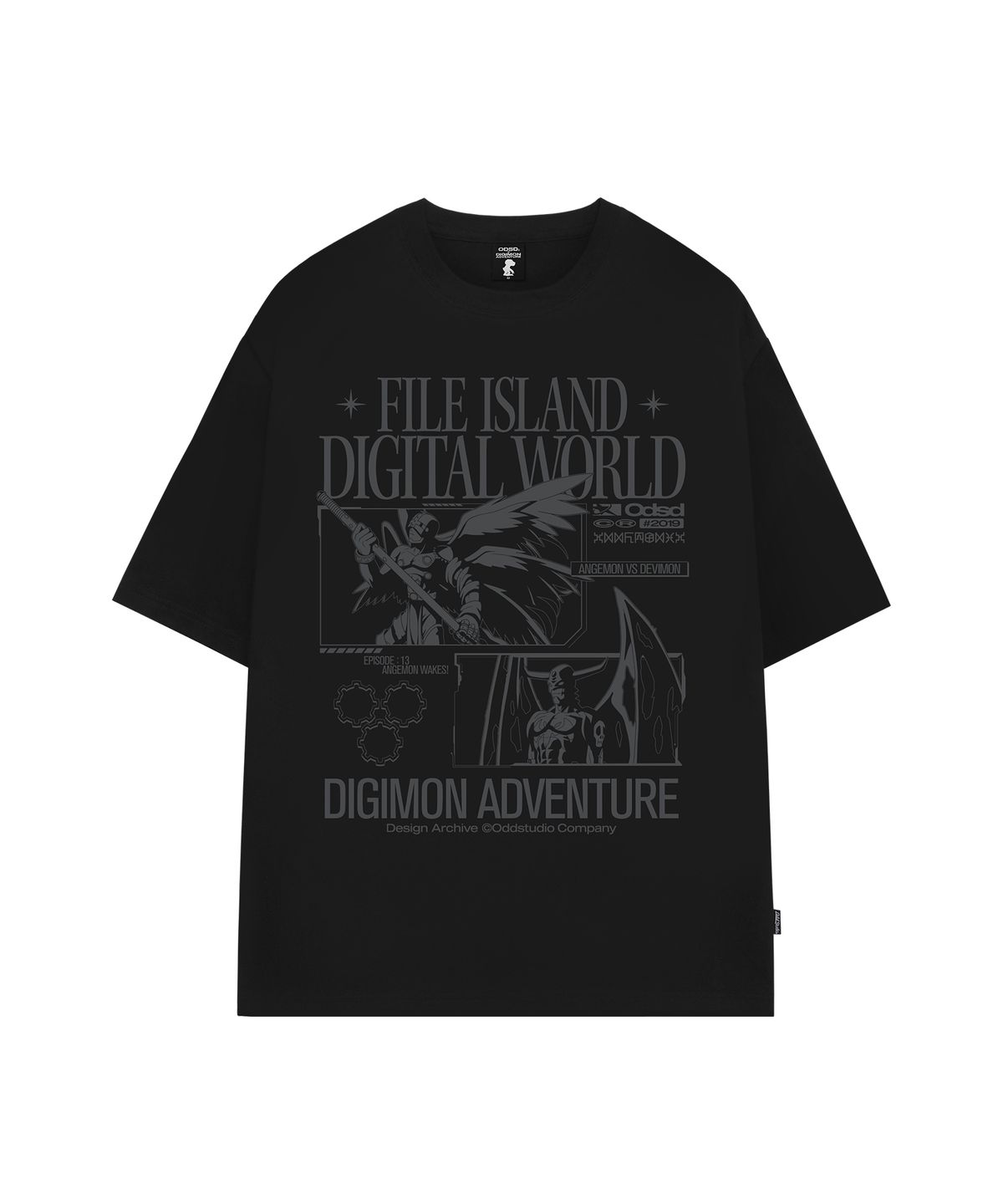 오드스튜디오(ODDSTUDIO) [디지몬 어드벤처] Angemon&Devimon Overfit T-shirt - 4COLOR