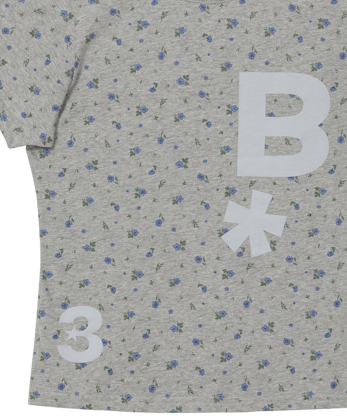 바우프(BAUF) B logo 슬림핏 티셔츠 [플라워 그레이]