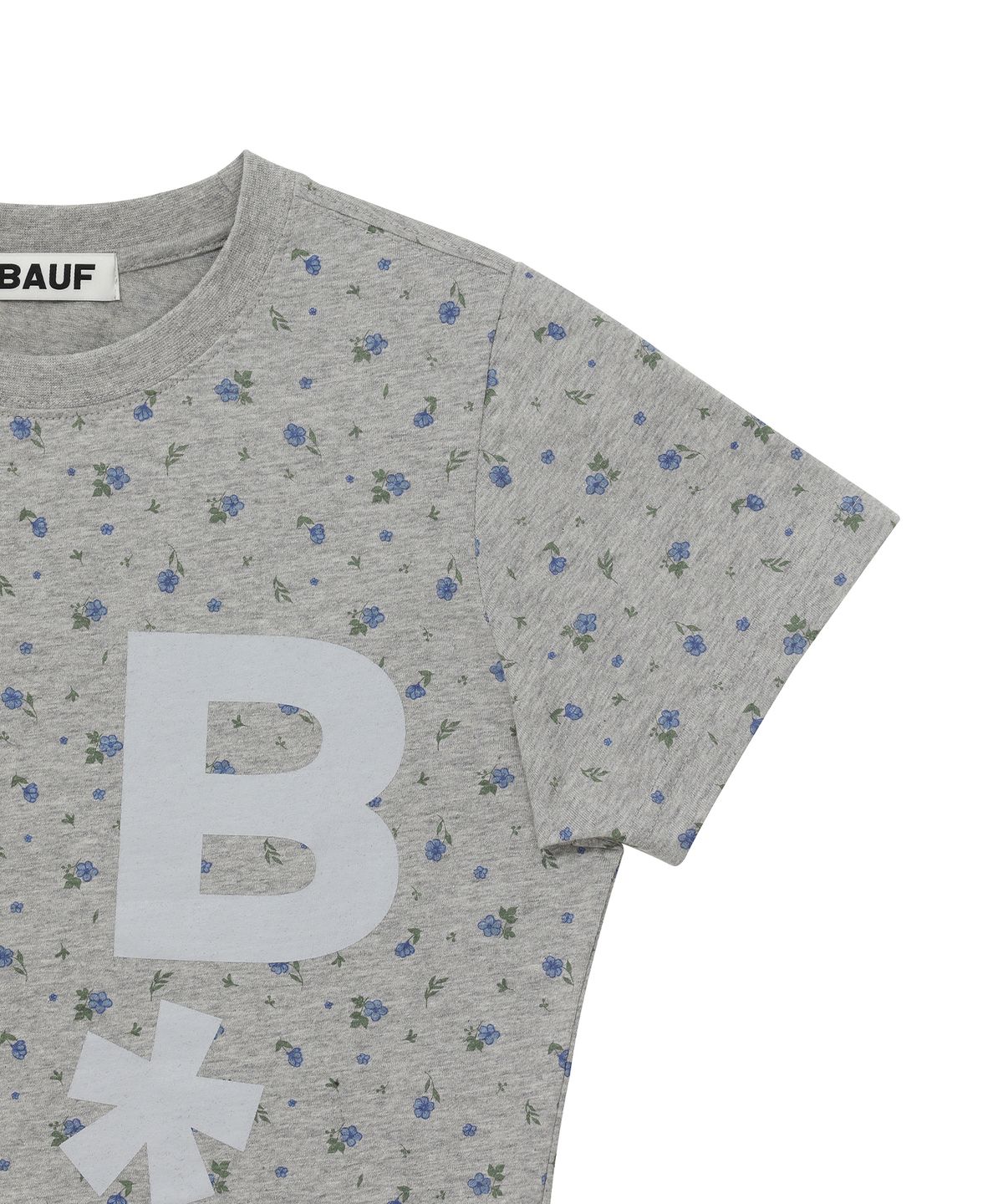 바우프(BAUF) B logo 슬림핏 티셔츠 [플라워 그레이]