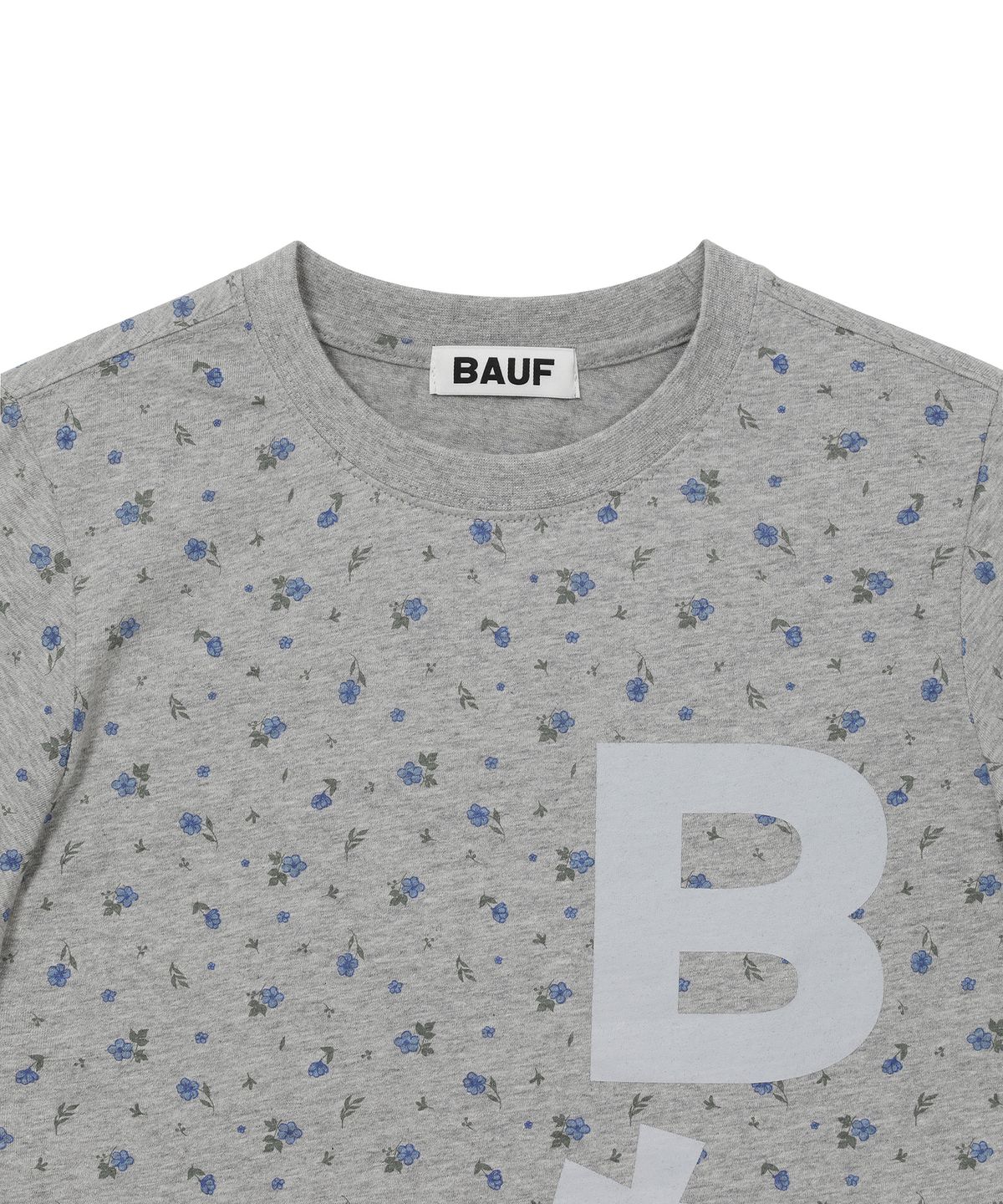 바우프(BAUF) B logo 슬림핏 티셔츠 [플라워 그레이]