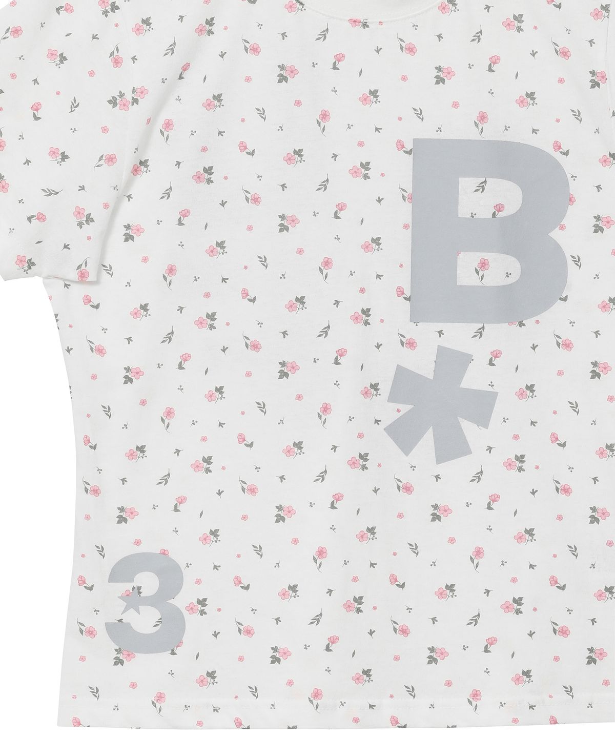 바우프(BAUF) B logo 슬림핏 티셔츠 [플라워 화이트]