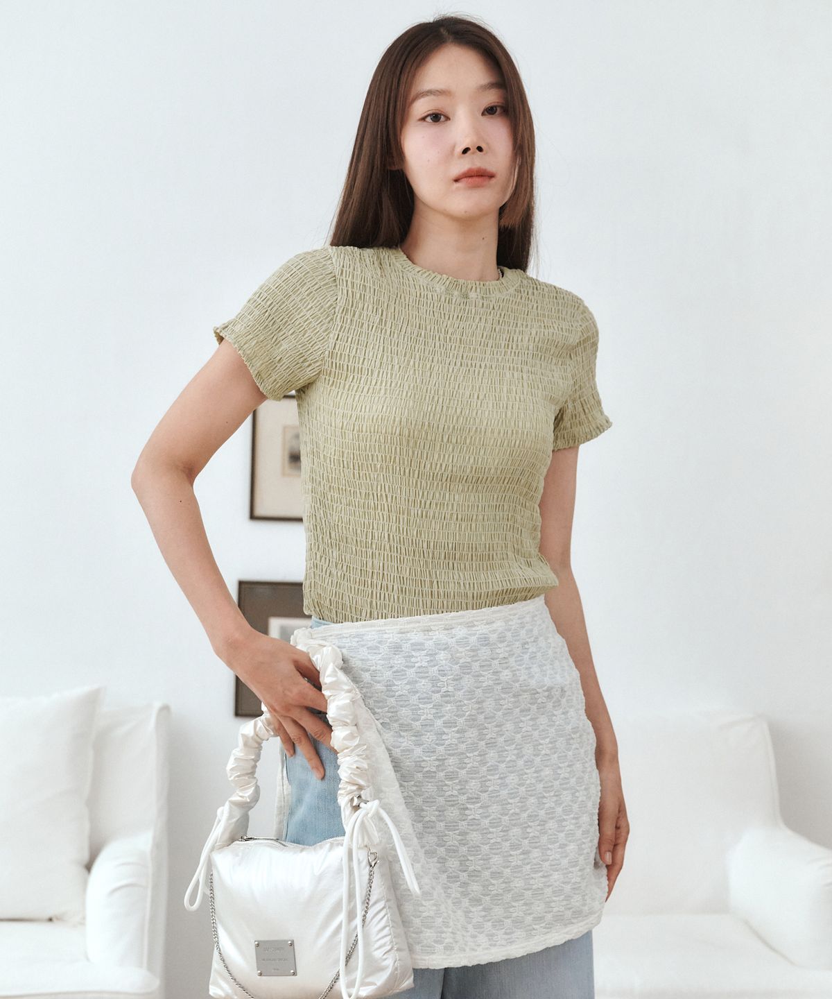 로시로우(LOSSYROW) Smoke Short Sleeve Tee Olive