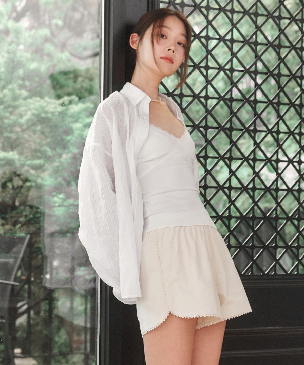 로시로우(LOSSYROW) LOSSY Lace Shorts Cream