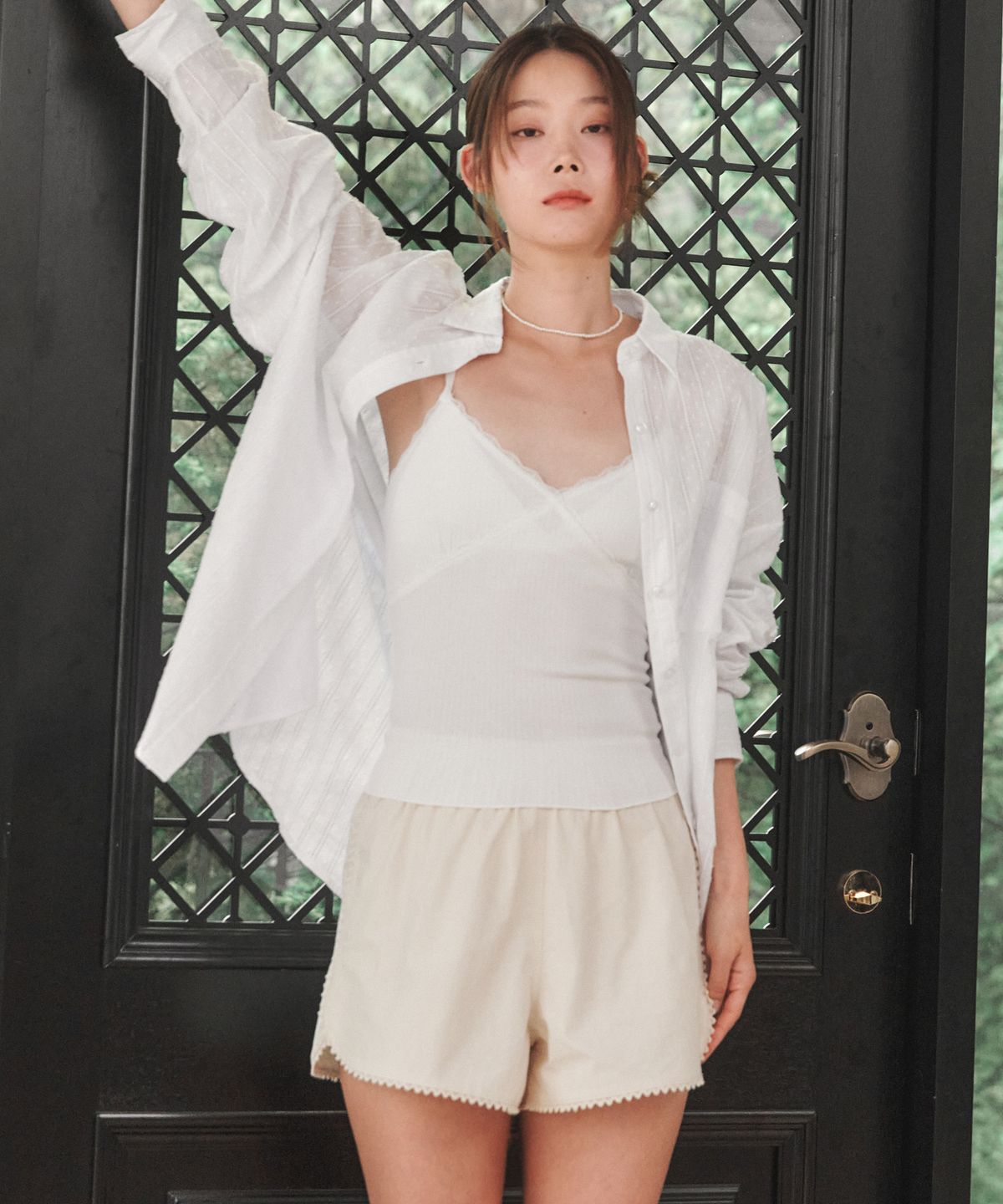 로시로우(LOSSYROW) LOSSY Lace Shorts Cream