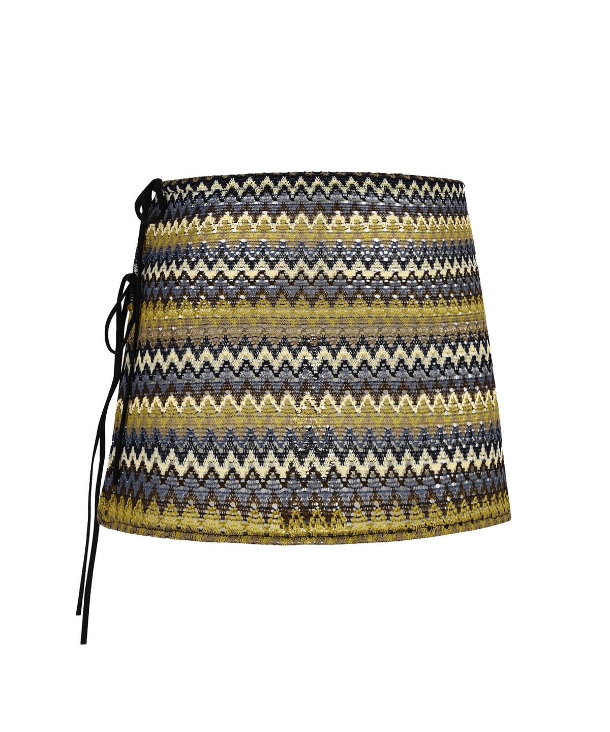 에스이에스티(S'EST) Ethnic Short Wrap Skirt Brown