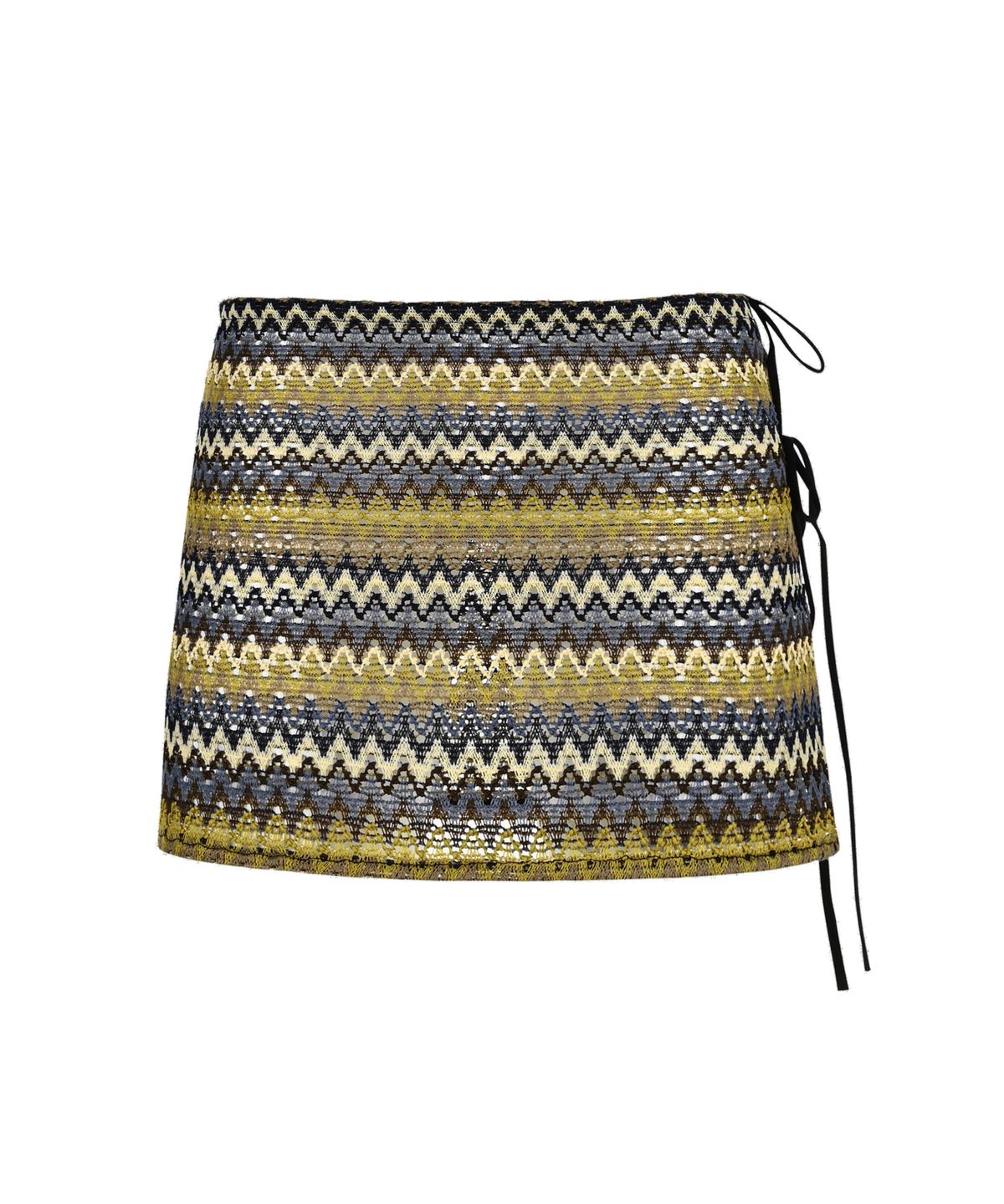 에스이에스티(S'EST) Ethnic Short Wrap Skirt Brown
