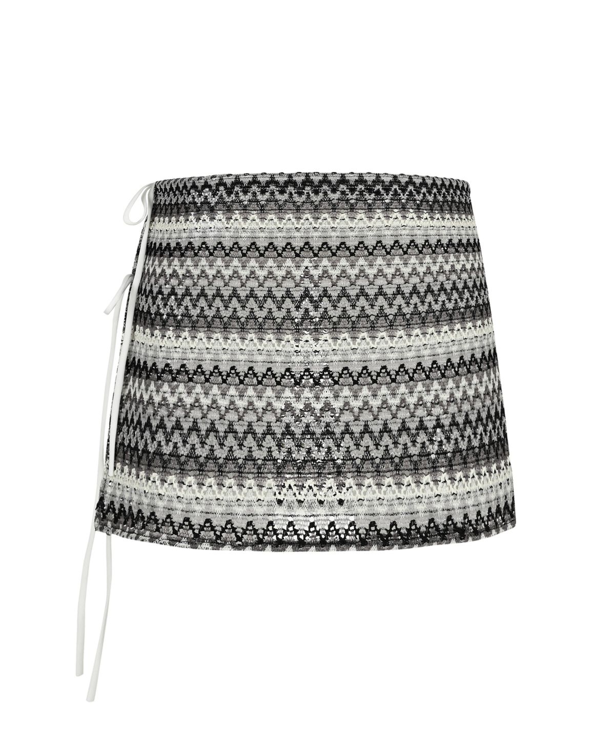 에스이에스티(S'EST) Ethnic Short Wrap Skirt Gray