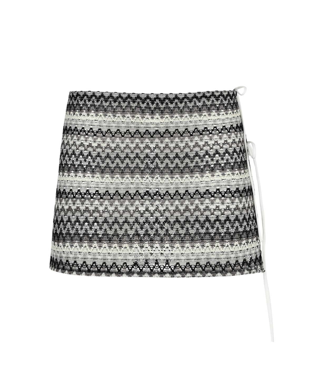 에스이에스티(S'EST) Ethnic Short Wrap Skirt Gray