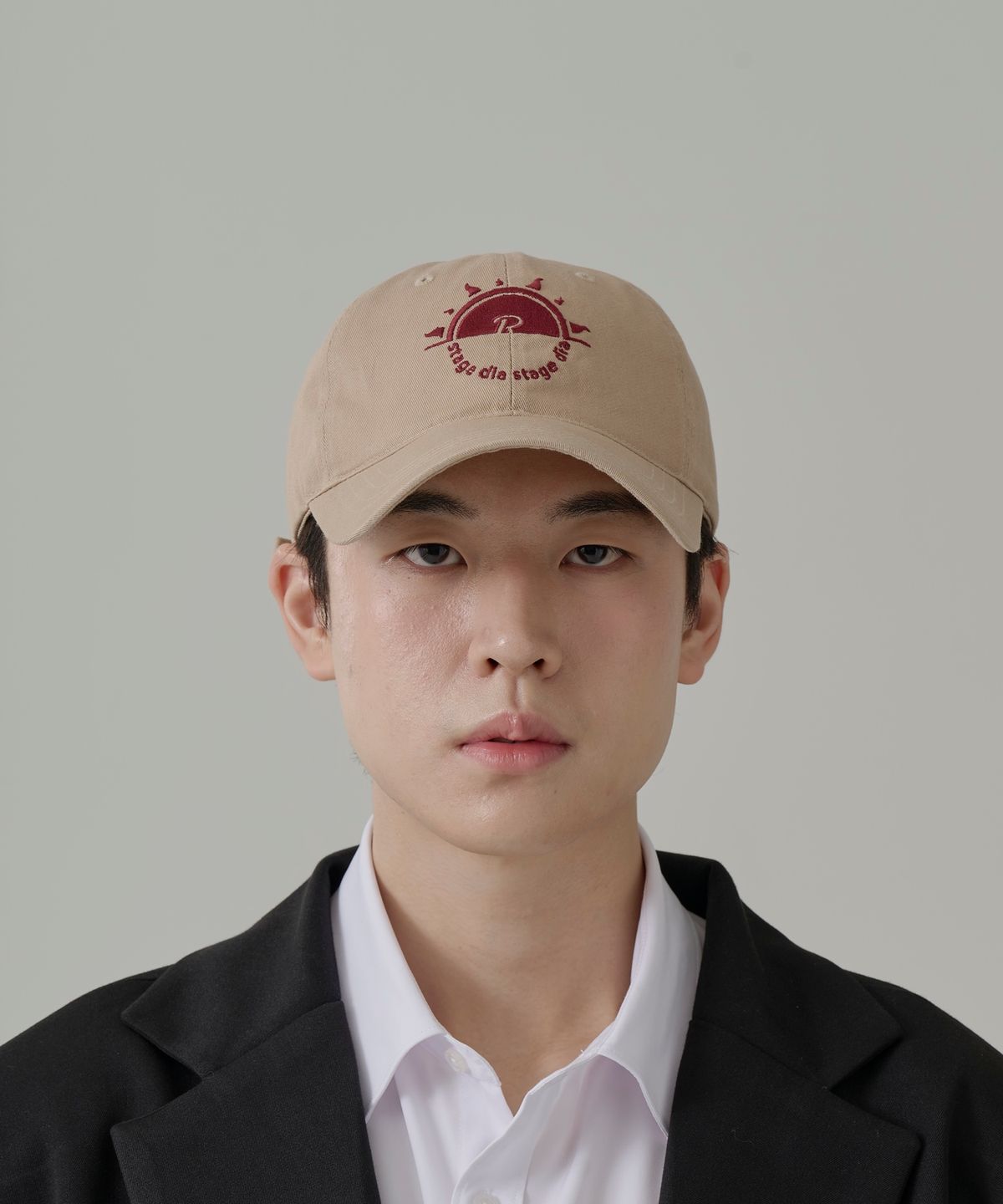 스테이지알(STAGE.R) 시그니처 태양 로고 워싱 볼캡 [베이지]