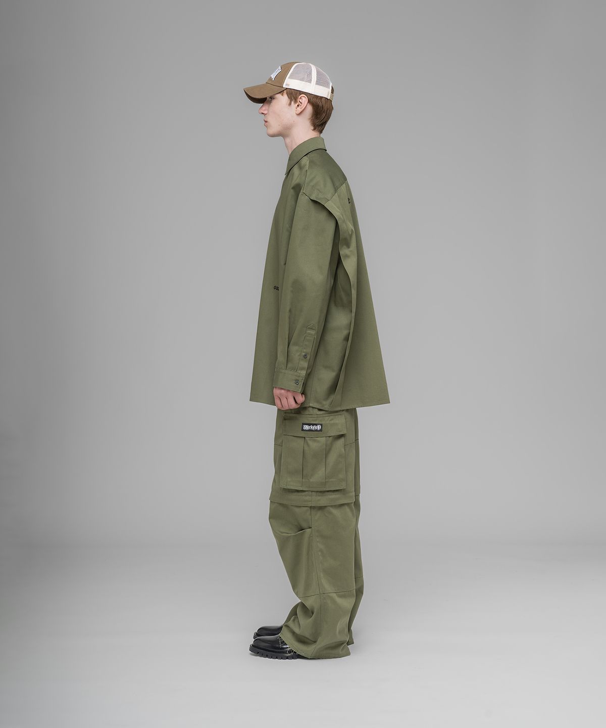 032씨(032C) (U) 스티밍 옵셔널 오버사이즈드 셔츠 페이디드 그린 STEAMING OPTIONAL OVERSIZED SHIRT FADED GREEN