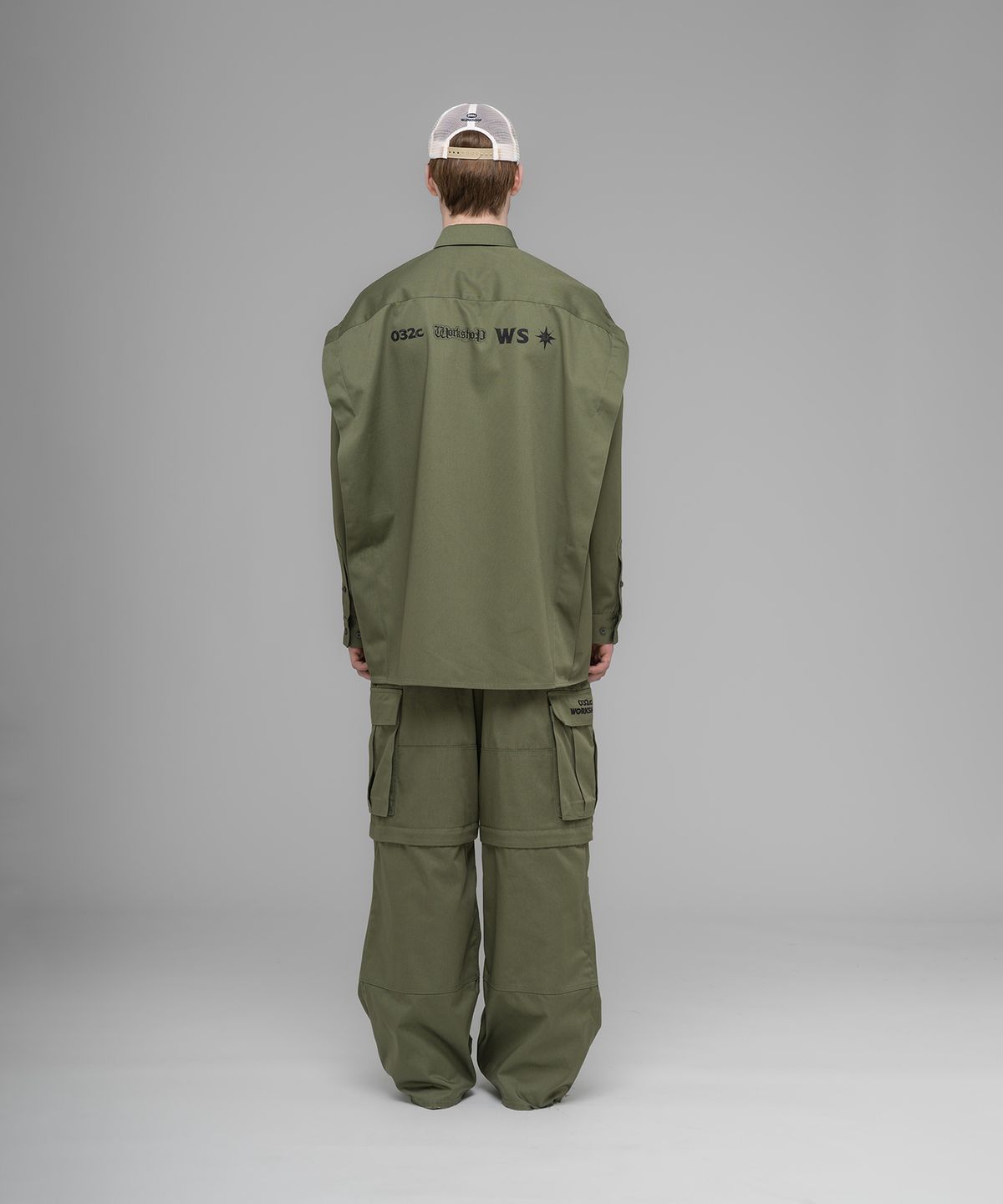 032씨(032C) (U) 스티밍 옵셔널 오버사이즈드 셔츠 페이디드 그린 STEAMING OPTIONAL OVERSIZED SHIRT FADED GREEN