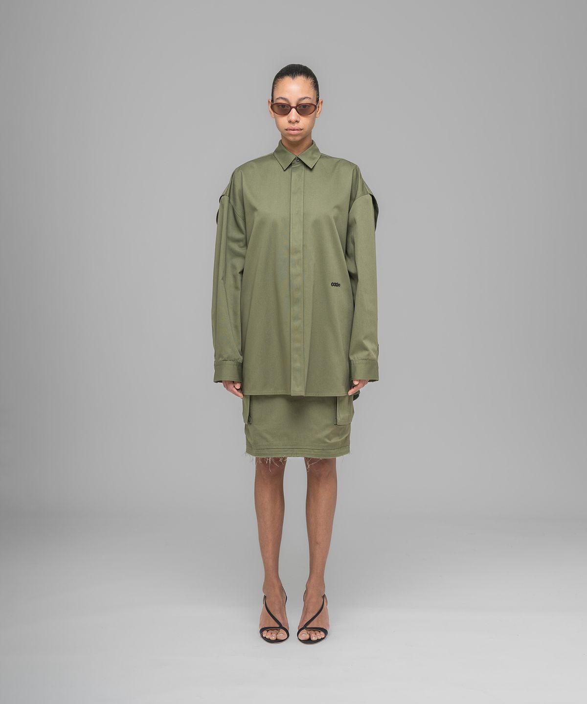 032씨(032C) (U) 스티밍 옵셔널 오버사이즈드 셔츠 페이디드 그린 STEAMING OPTIONAL OVERSIZED SHIRT FADED GREEN