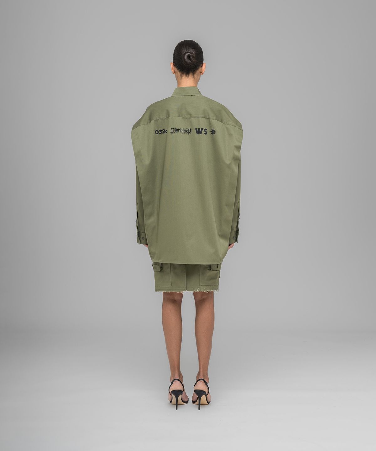 032씨(032C) (U) 스티밍 옵셔널 오버사이즈드 셔츠 페이디드 그린 STEAMING OPTIONAL OVERSIZED SHIRT FADED GREEN