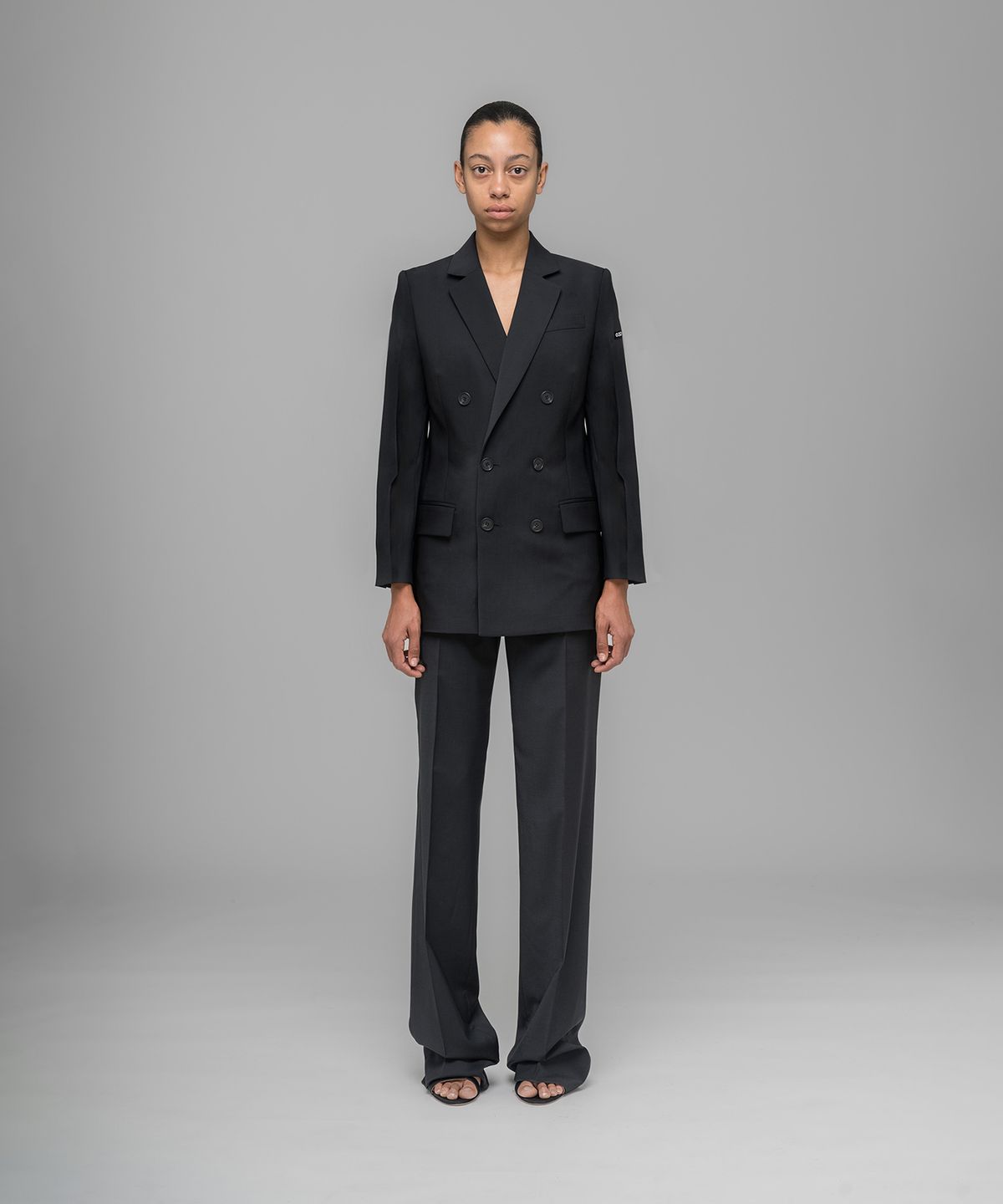 032씨(032C) (W) 오피스 어타이어 루즈 컷 수트 트라우저 블랙 OFFICE ATTIRE LOOSE CUT SUIT TROUSERS BLACK