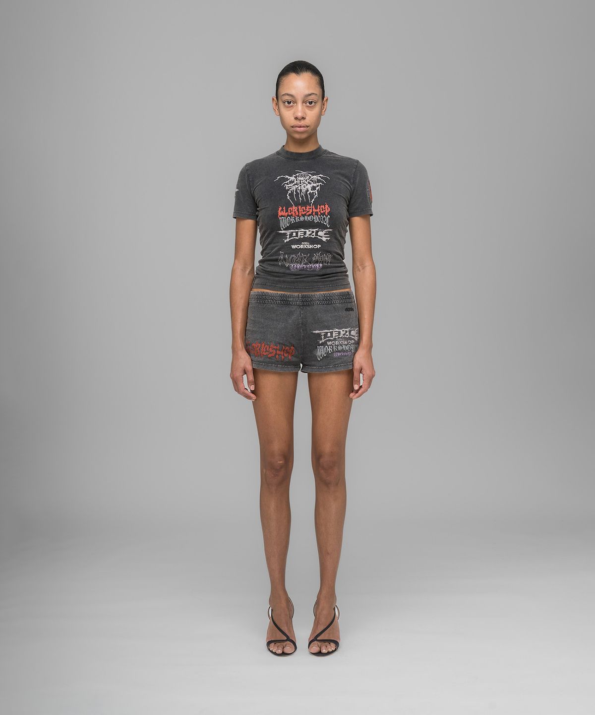 032씨(032C) (W) 텔레프레센스 컴포트 쇼츠 페이디드 블랙 TELEPRESENCE COMFORT SHORTS FADED BLACK