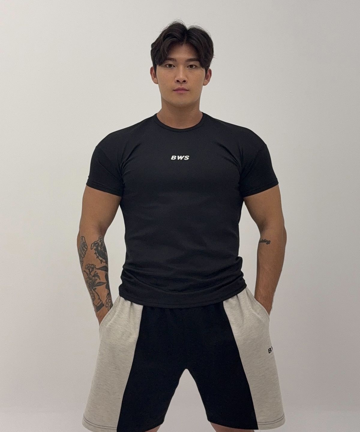 바벨웍스(BARBELLWORKS) 스카치로고 고신축 머슬핏