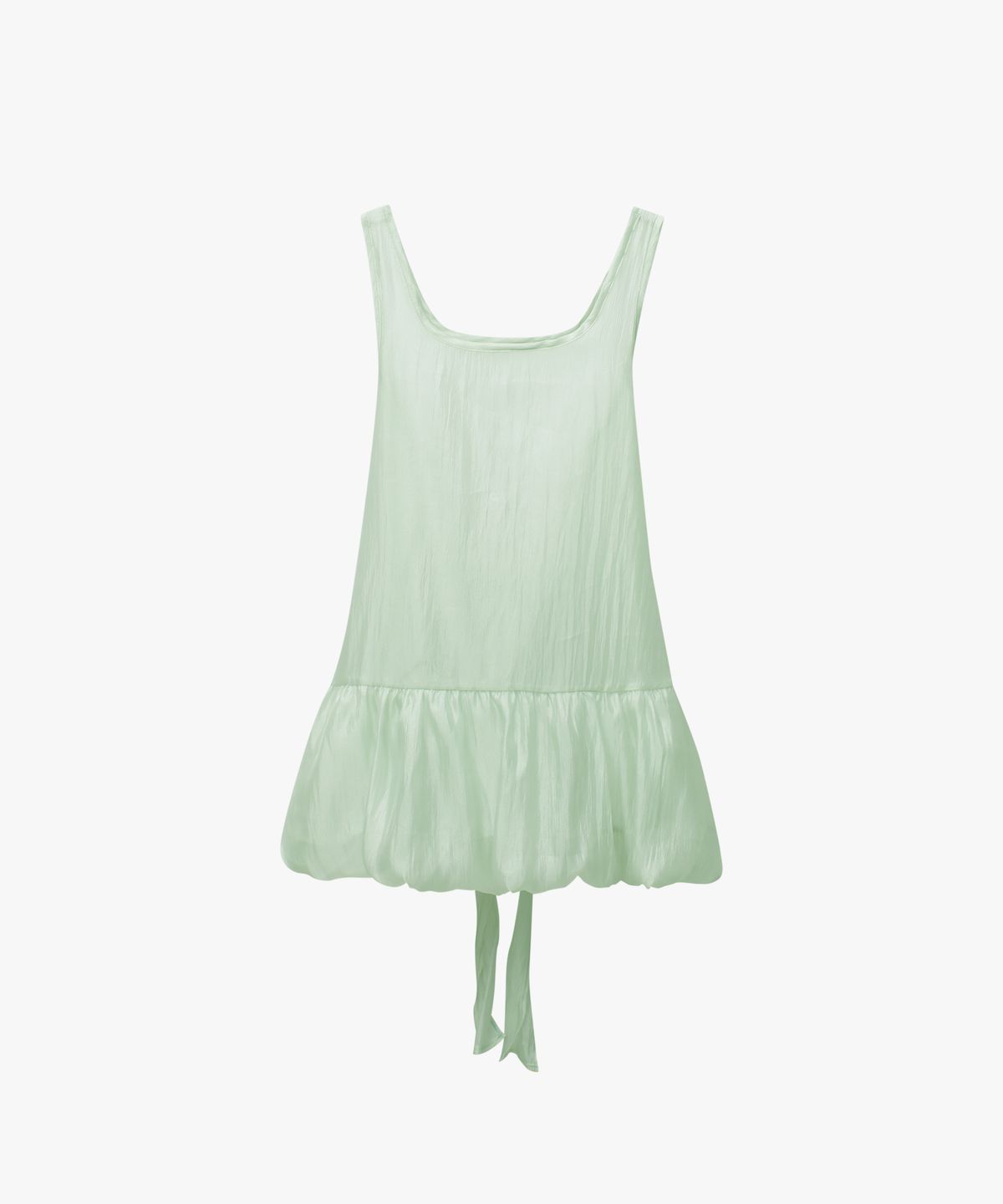 로시로우(LOSSYROW) Sheer Ribbon Balloon Dress Olive