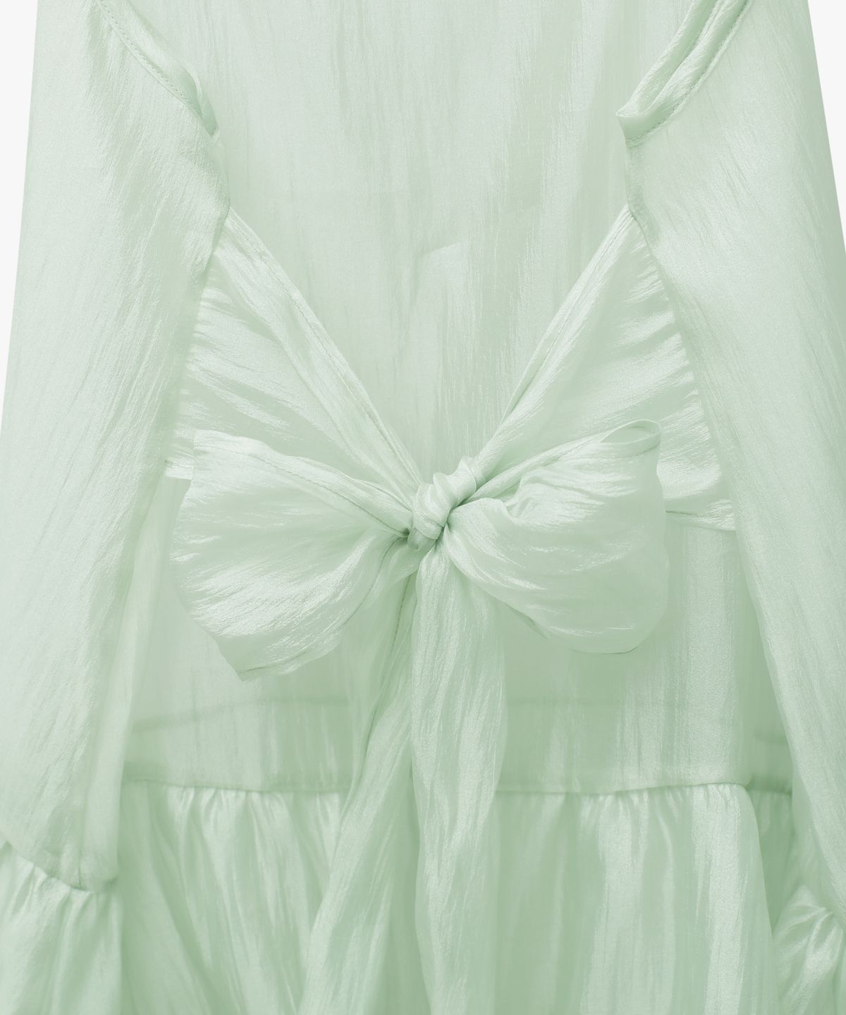 로시로우(LOSSYROW) Sheer Ribbon Balloon Dress Olive