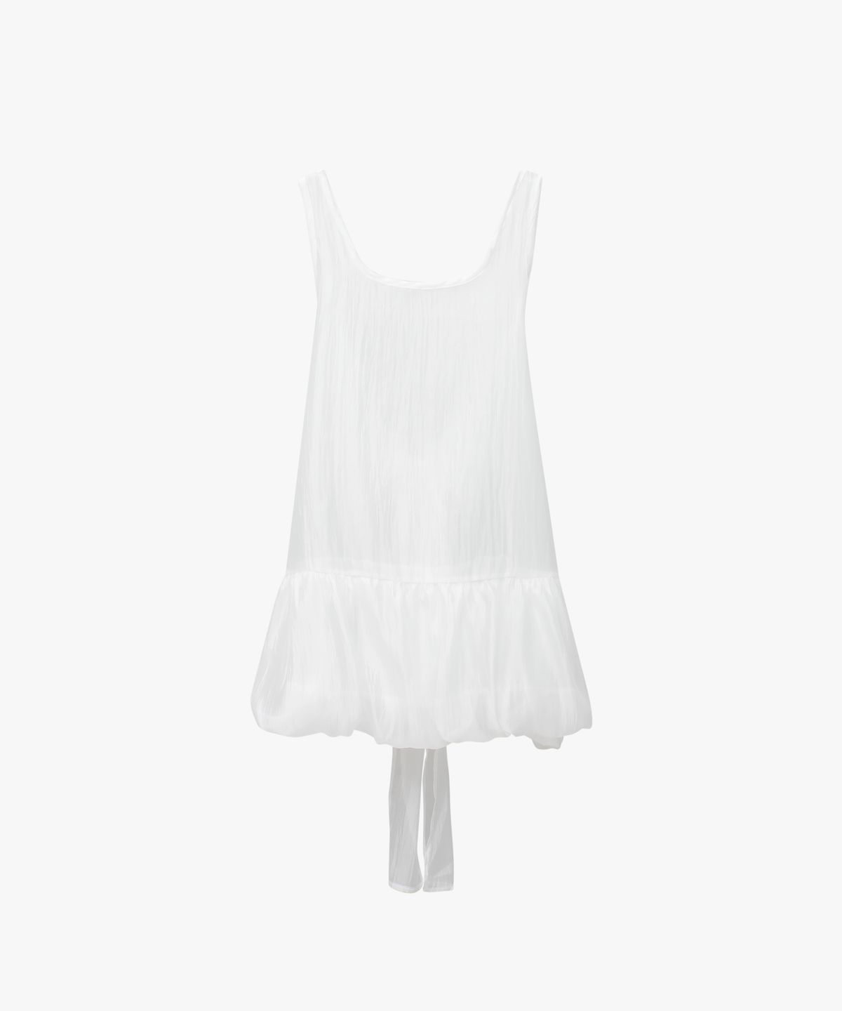 로시로우(LOSSYROW) Sheer Ribbon Balloon Dress White