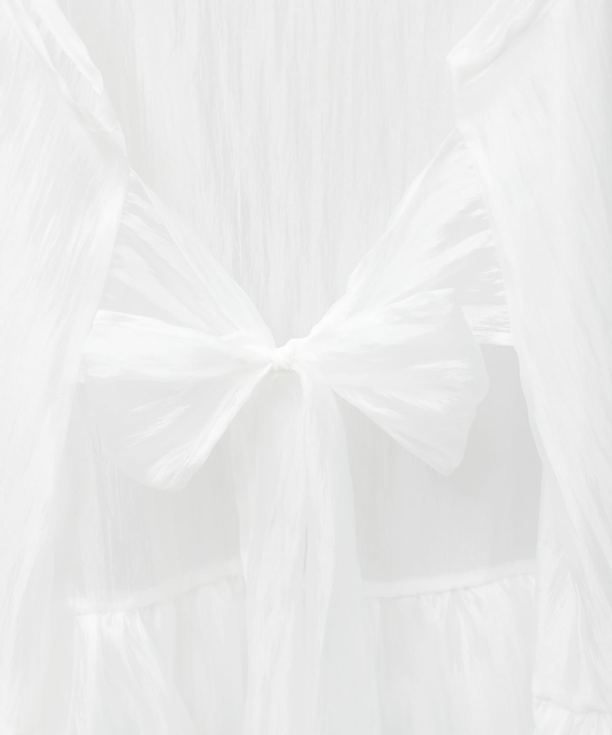 로시로우(LOSSYROW) Sheer Ribbon Balloon Dress White