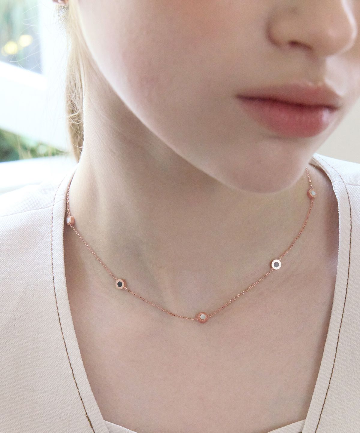 세인트스코트런던(ST.SCOTT LONDON) 아크엘 자개 목걸이 STJ-NB1684RG