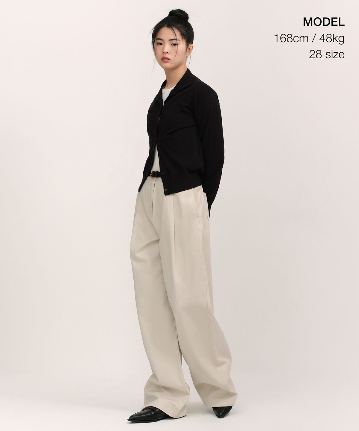 무신사 스탠다드 우먼(MUSINSA STANDARD WOMAN) 우먼즈 딥 턱 엑스트라 와이드 치노 팬츠 [크림]