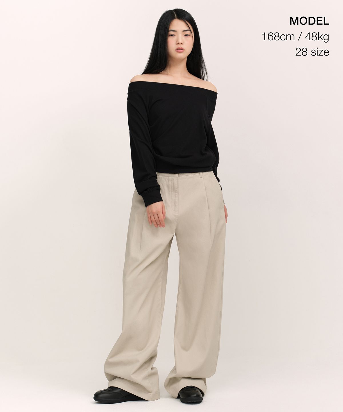 무신사 스탠다드 우먼(MUSINSA STANDARD WOMAN) 우먼즈 딥 턱 엑스트라 와이드 치노 팬츠 [라이트 베이지]