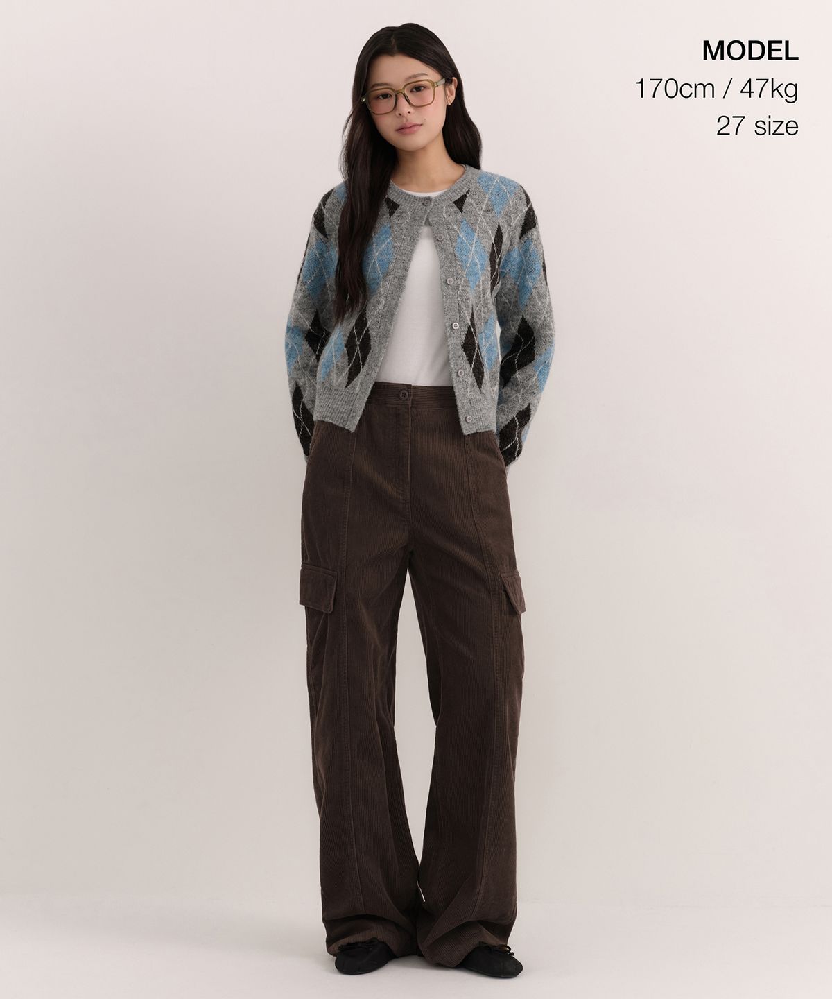 무신사 스탠다드 우먼(MUSINSA STANDARD WOMAN) 우먼즈 8W 코듀로이 와이드 카고 팬츠 [브라운]