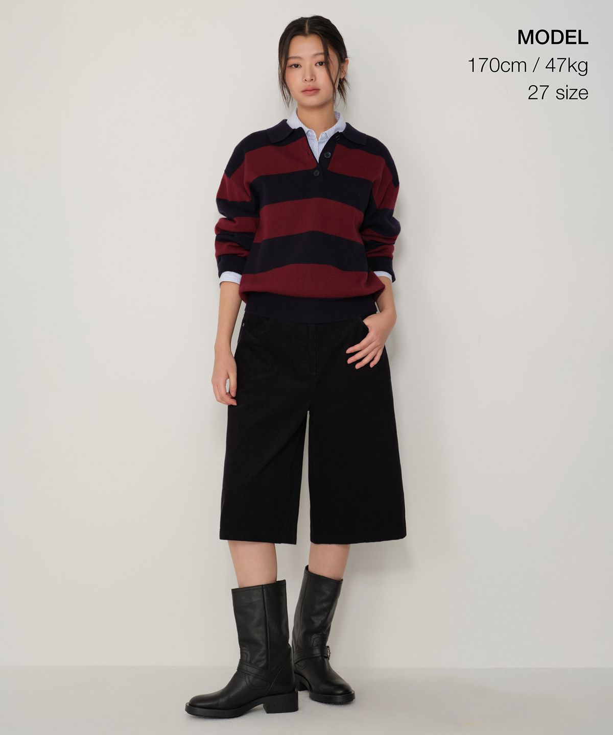 무신사 스탠다드 우먼(MUSINSA STANDARD WOMAN) 우먼즈 11W 코듀로이 버뮤다 팬츠 [블랙]