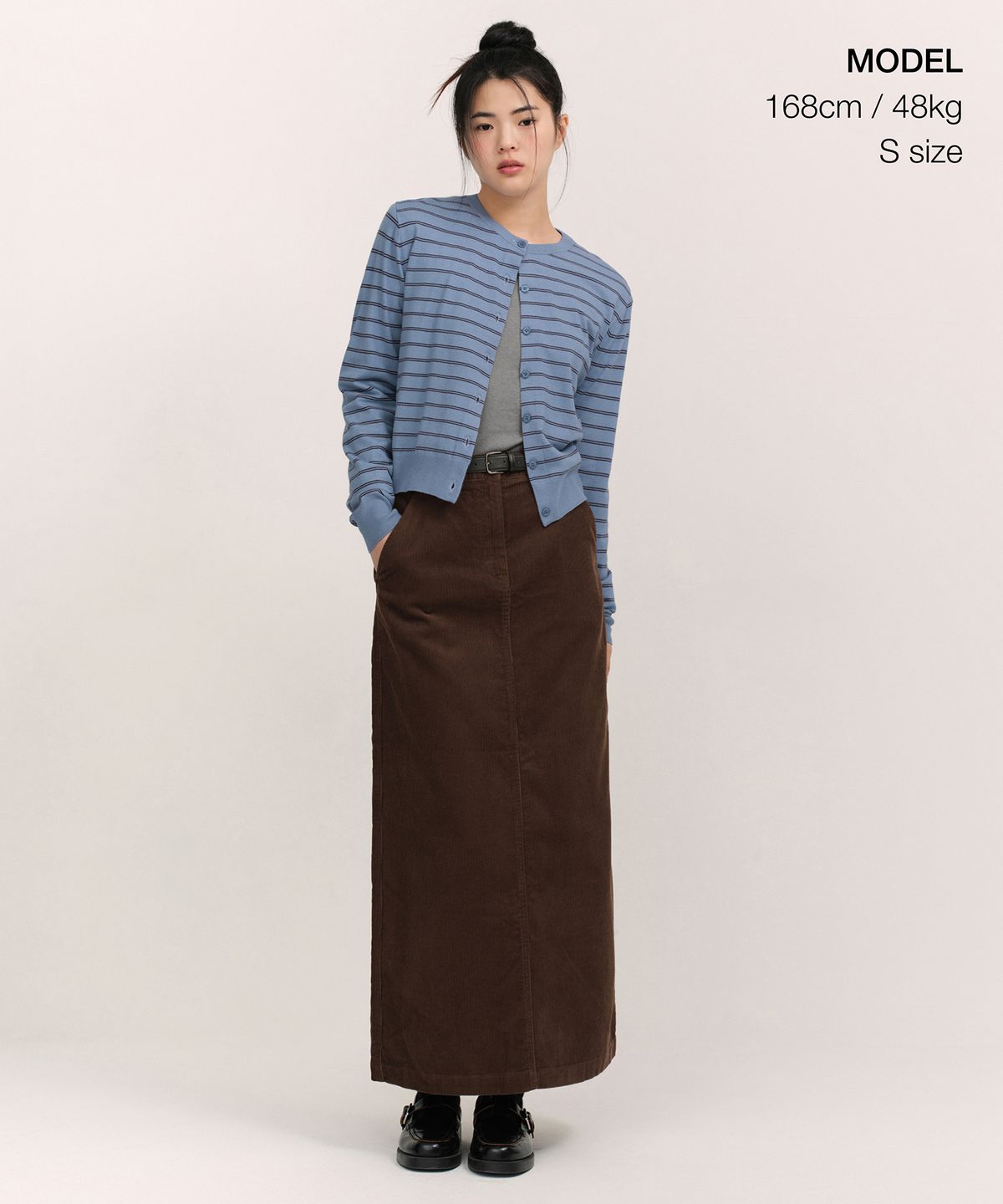 무신사 스탠다드 우먼(MUSINSA STANDARD WOMAN) 우먼즈 11W  코듀로이 맥시 스커트 [브라운]