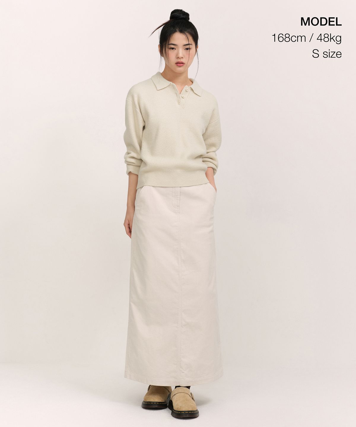 무신사 스탠다드 우먼(MUSINSA STANDARD WOMAN) 우먼즈 11W  코듀로이 맥시 스커트 [크림]