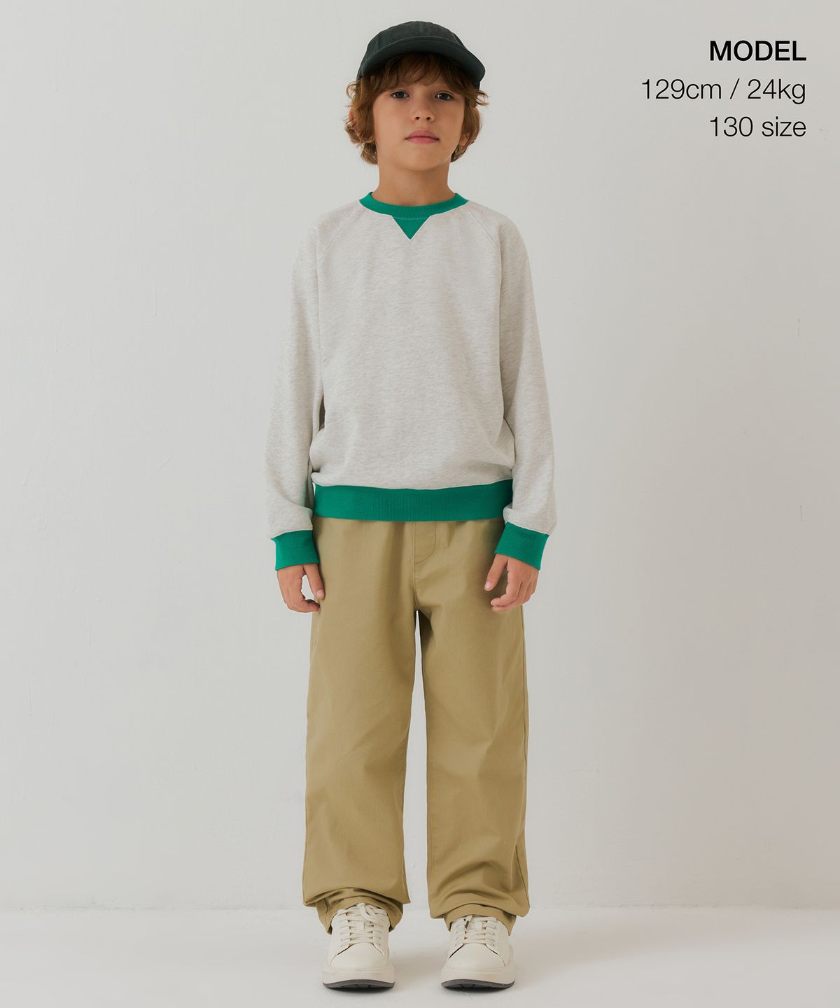 무신사 스탠다드 키즈(MUSINSA STANDARD KIDS) 레귤러 핏 밴딩 치노 팬츠 [베이지]
