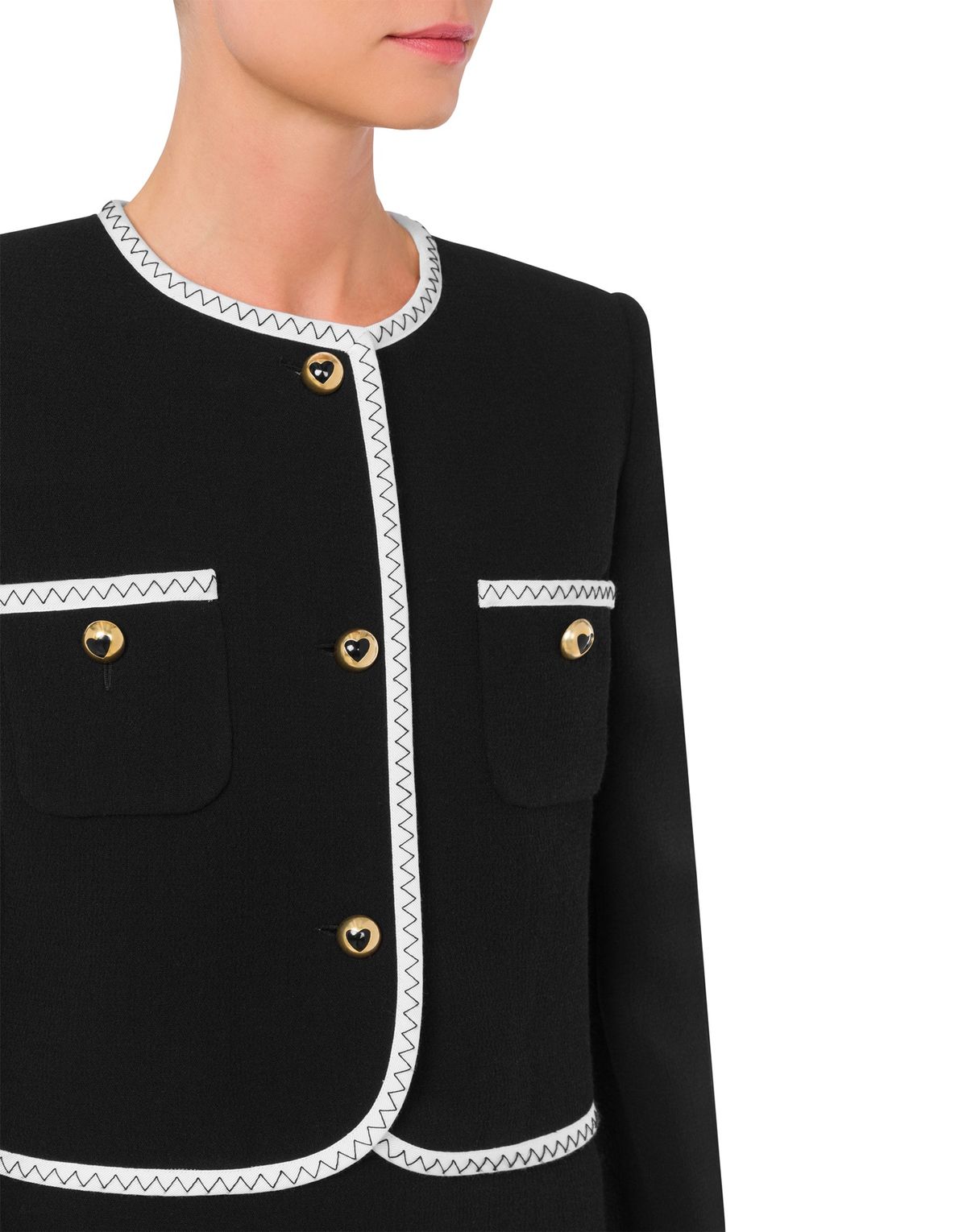모스키노(MOSCHINO) 블랙 앤드 화이트 트위드 자켓