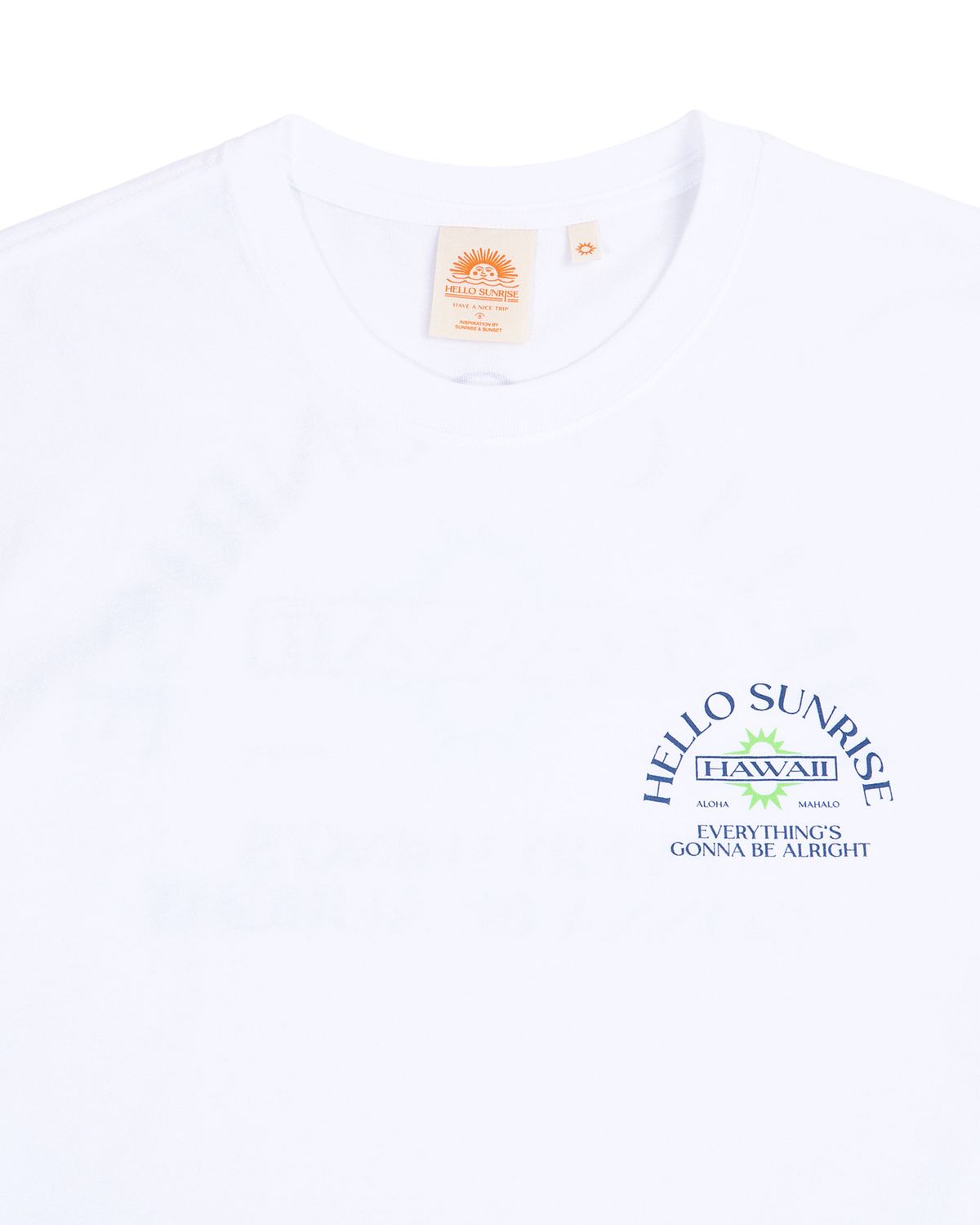 헬로 선라이즈(HELLO SUNRISE) HAWAII Arch Logo Tee_White