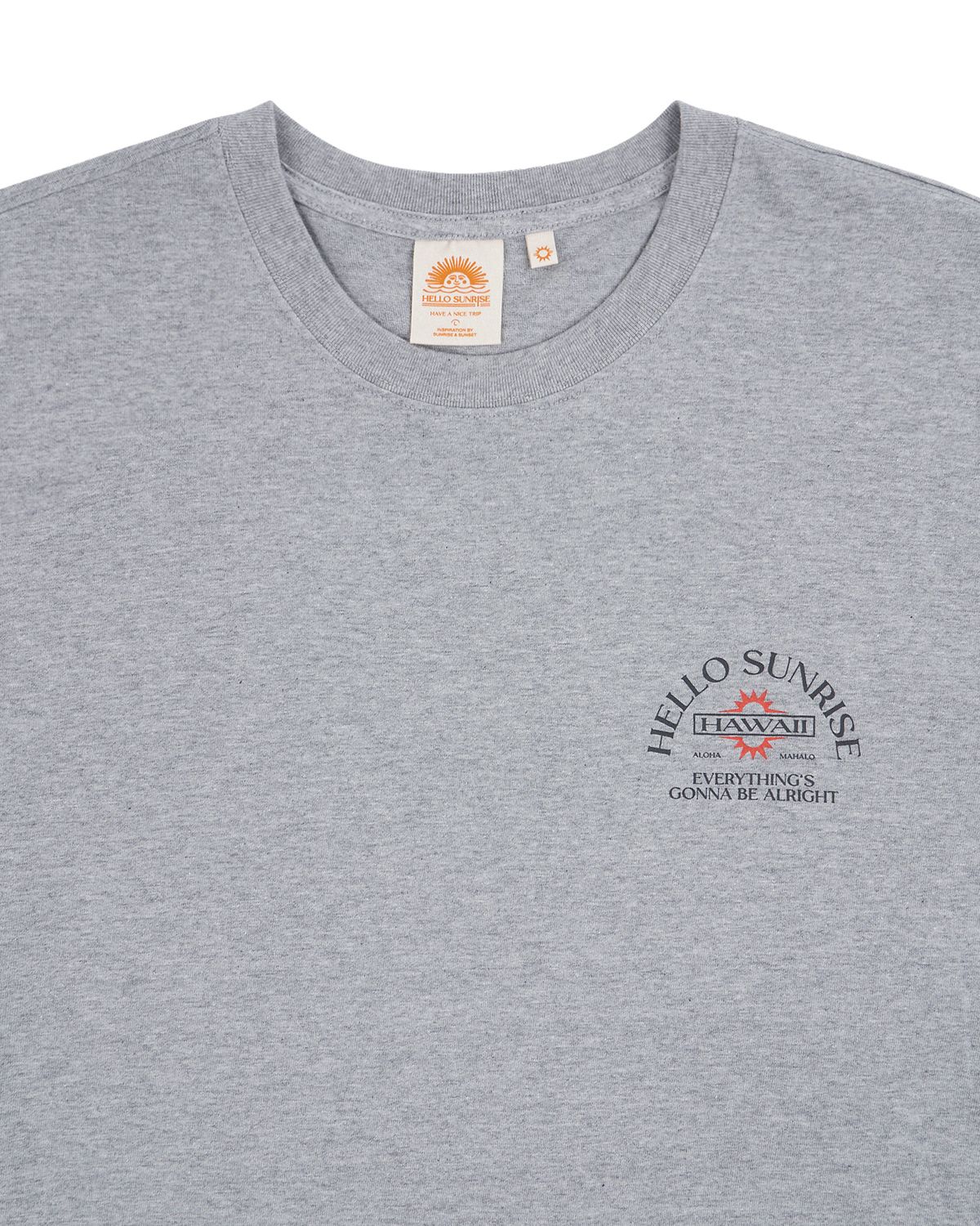 헬로 선라이즈(HELLO SUNRISE) HAWAII Arch Logo Tee_8% Melange Gray