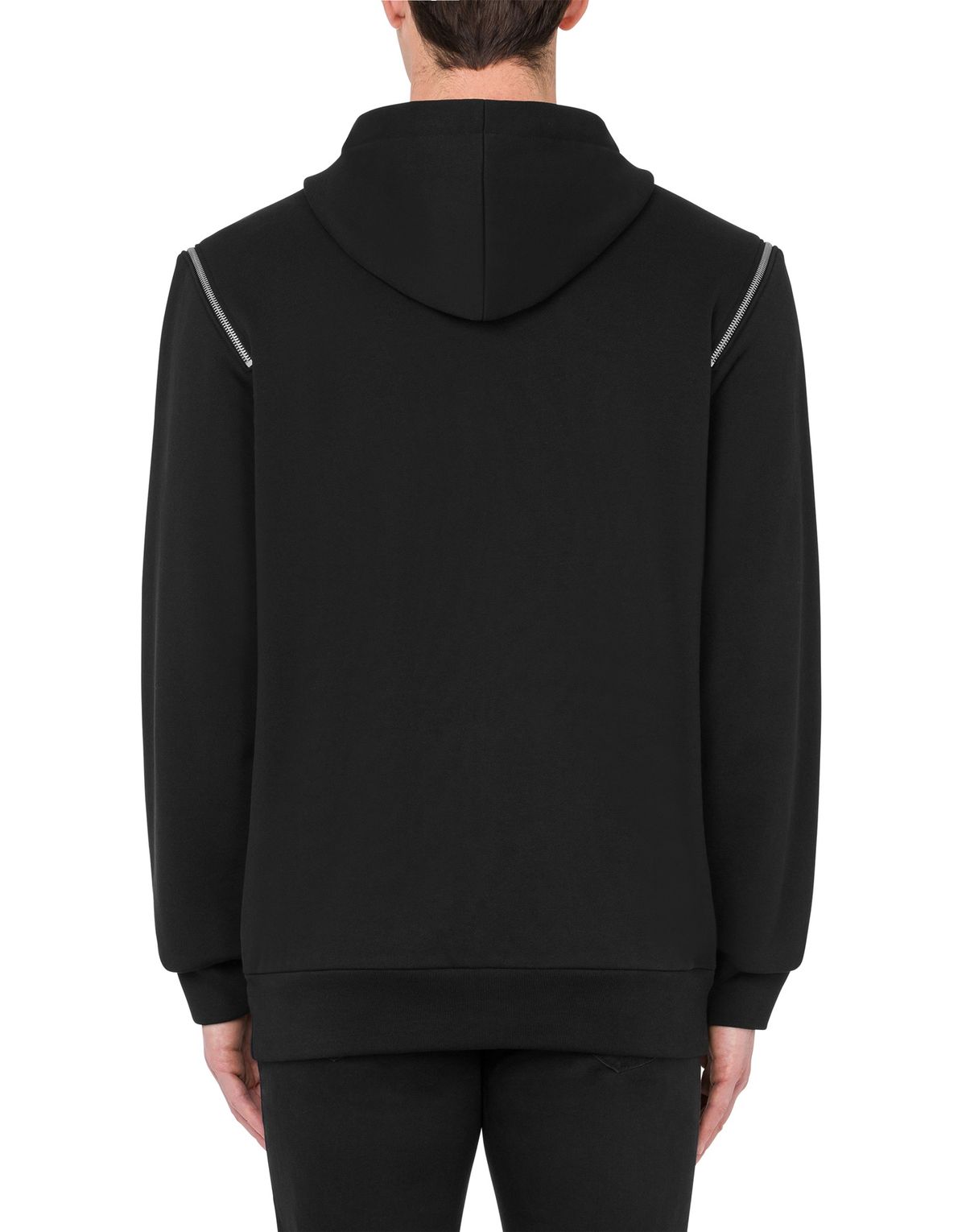 모스키노(MOSCHINO) 지퍼 컷아웃 뉴웨이브 로고 후드