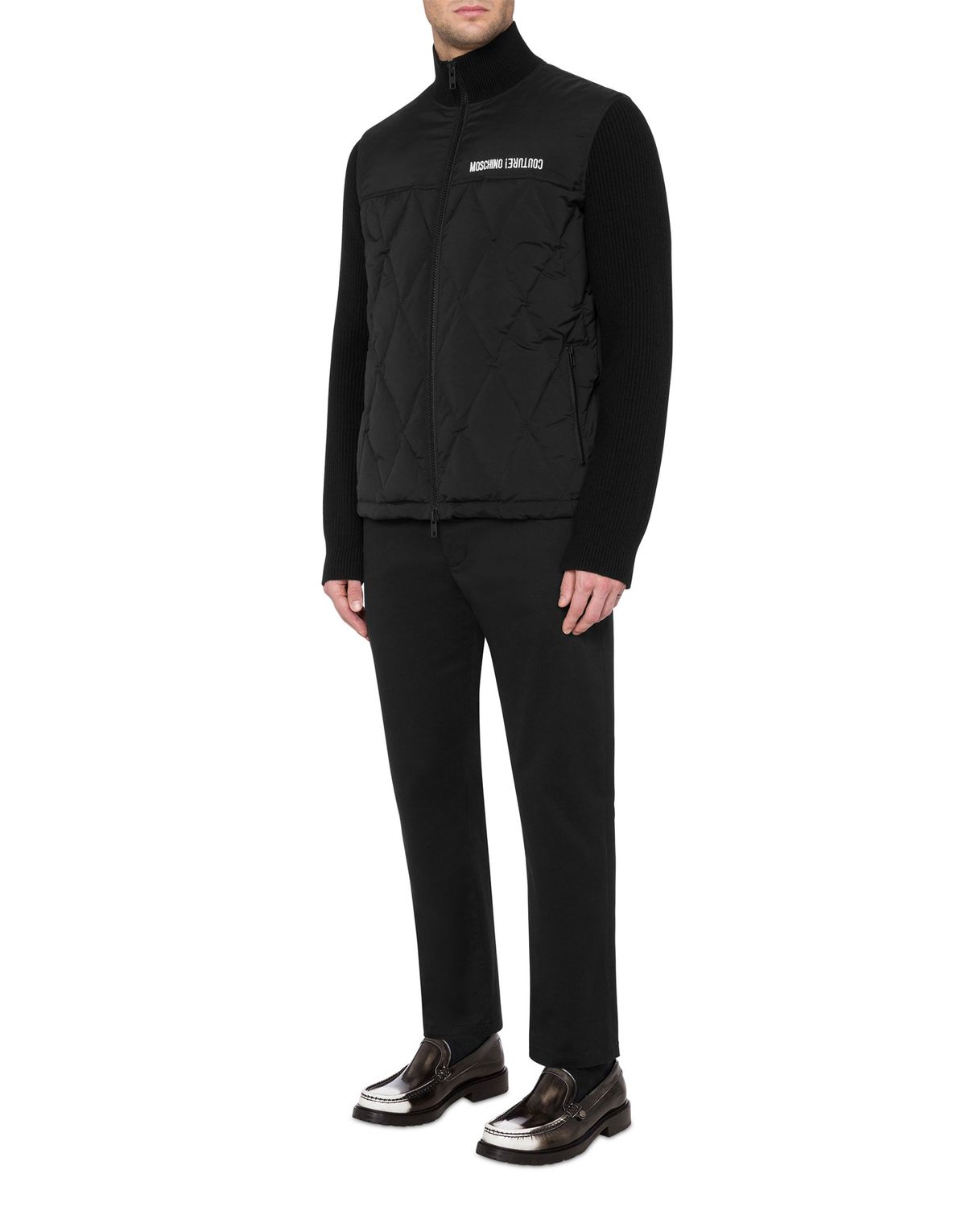 모스키노(MOSCHINO) 업사이드 로고 라이트 자켓