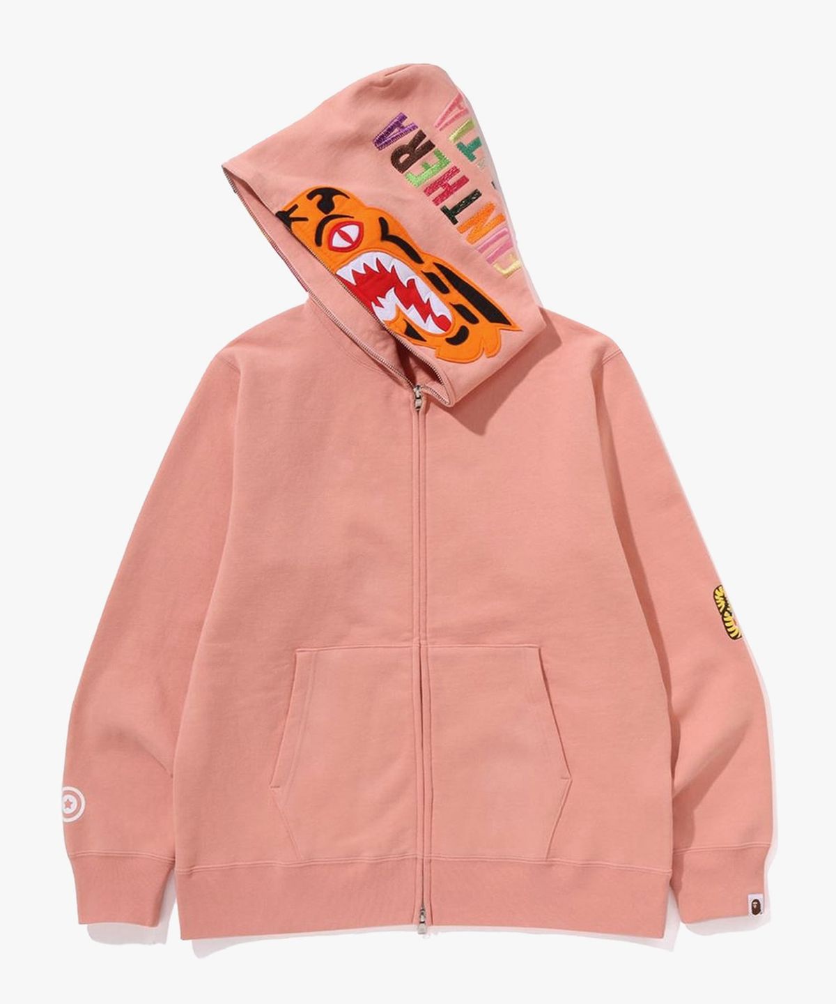 베이프(BAPE) 타이거 풀 집 후드(M) PINK