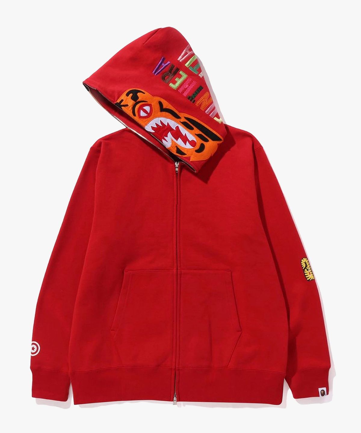 베이프(BAPE) 타이거 풀 집 후드(M) RED